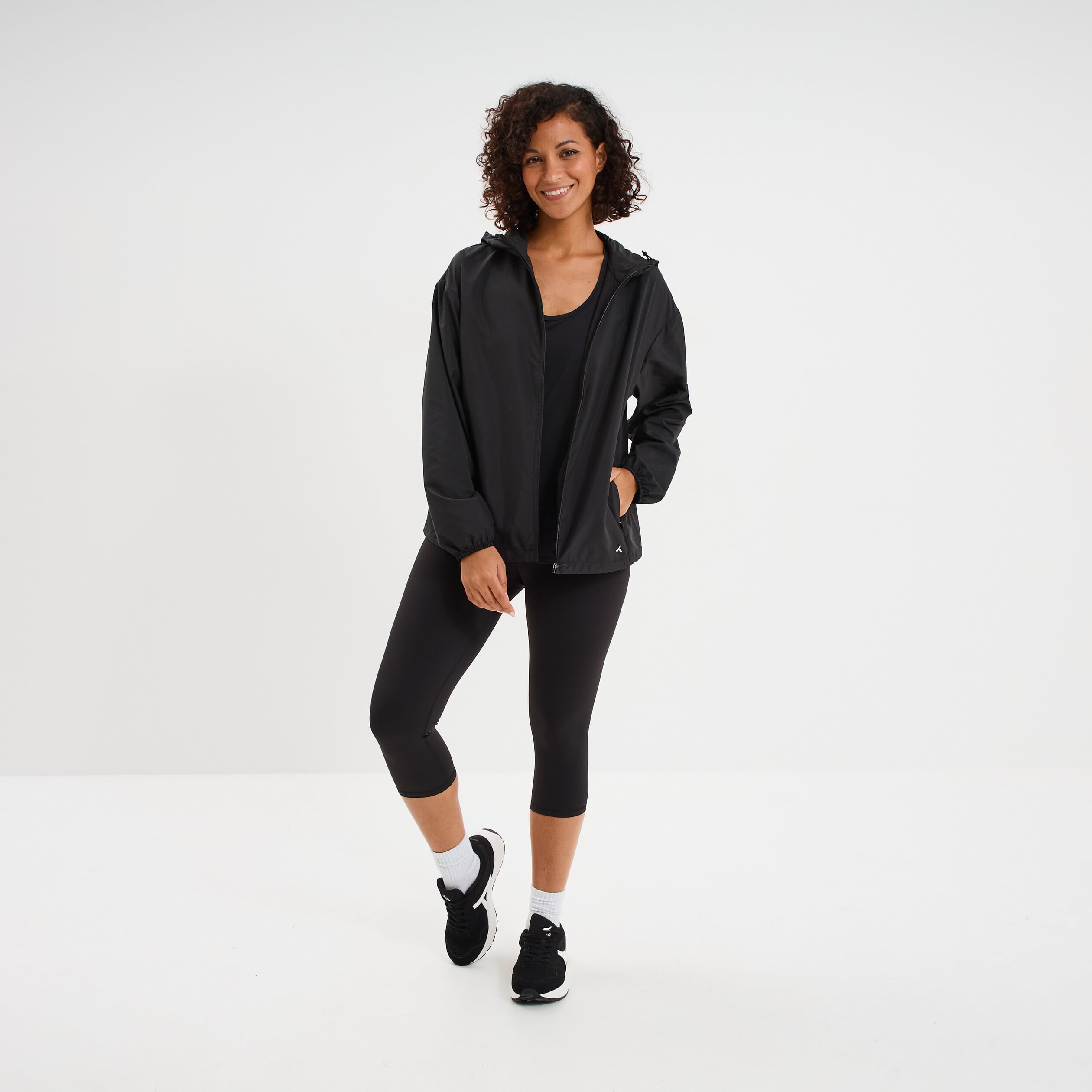 Legging corsaire de sport stretch noir femme
