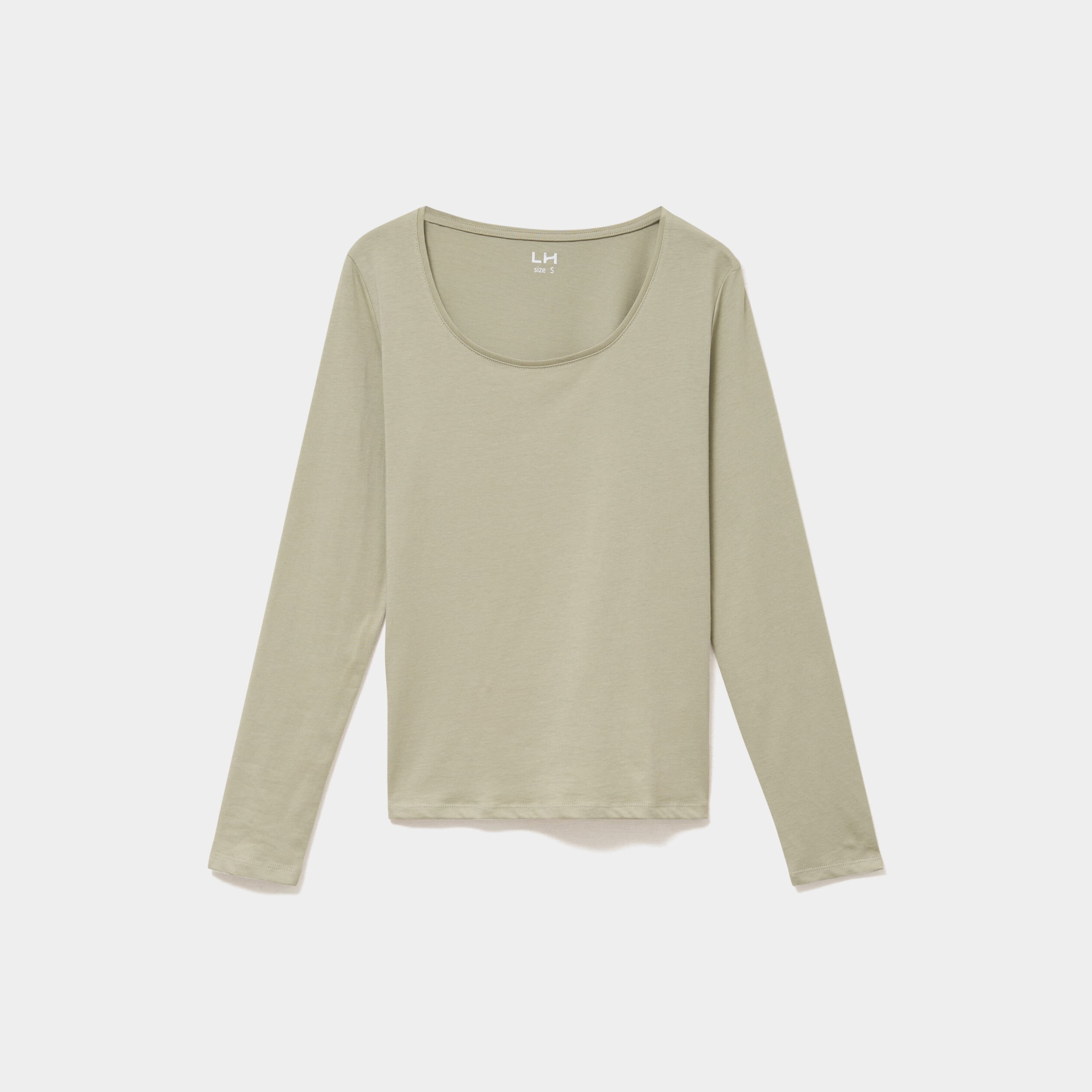 T-shirt manches longues vert kaki femme