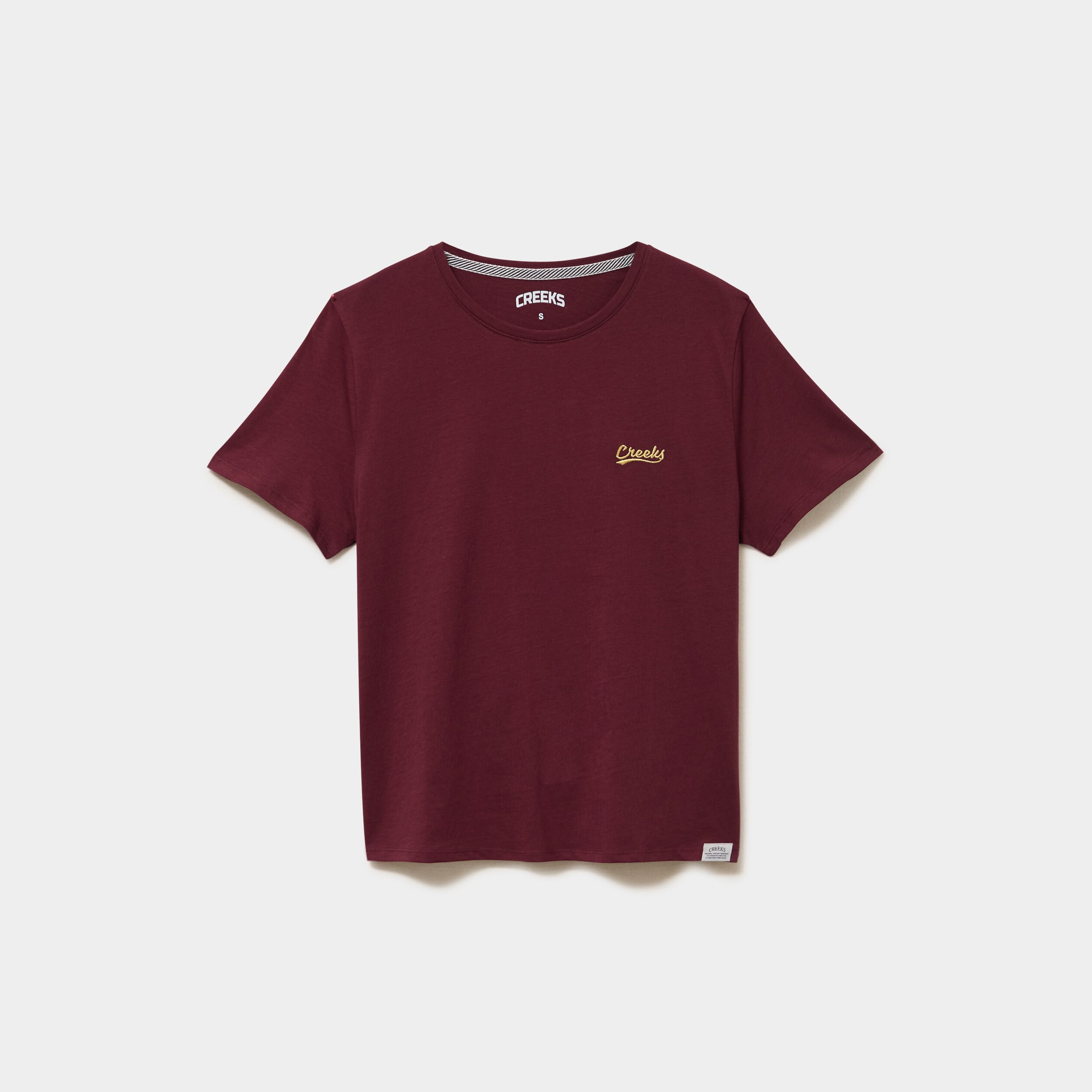 T-shirt col rond manches courtes violet fonc&eacute; femme