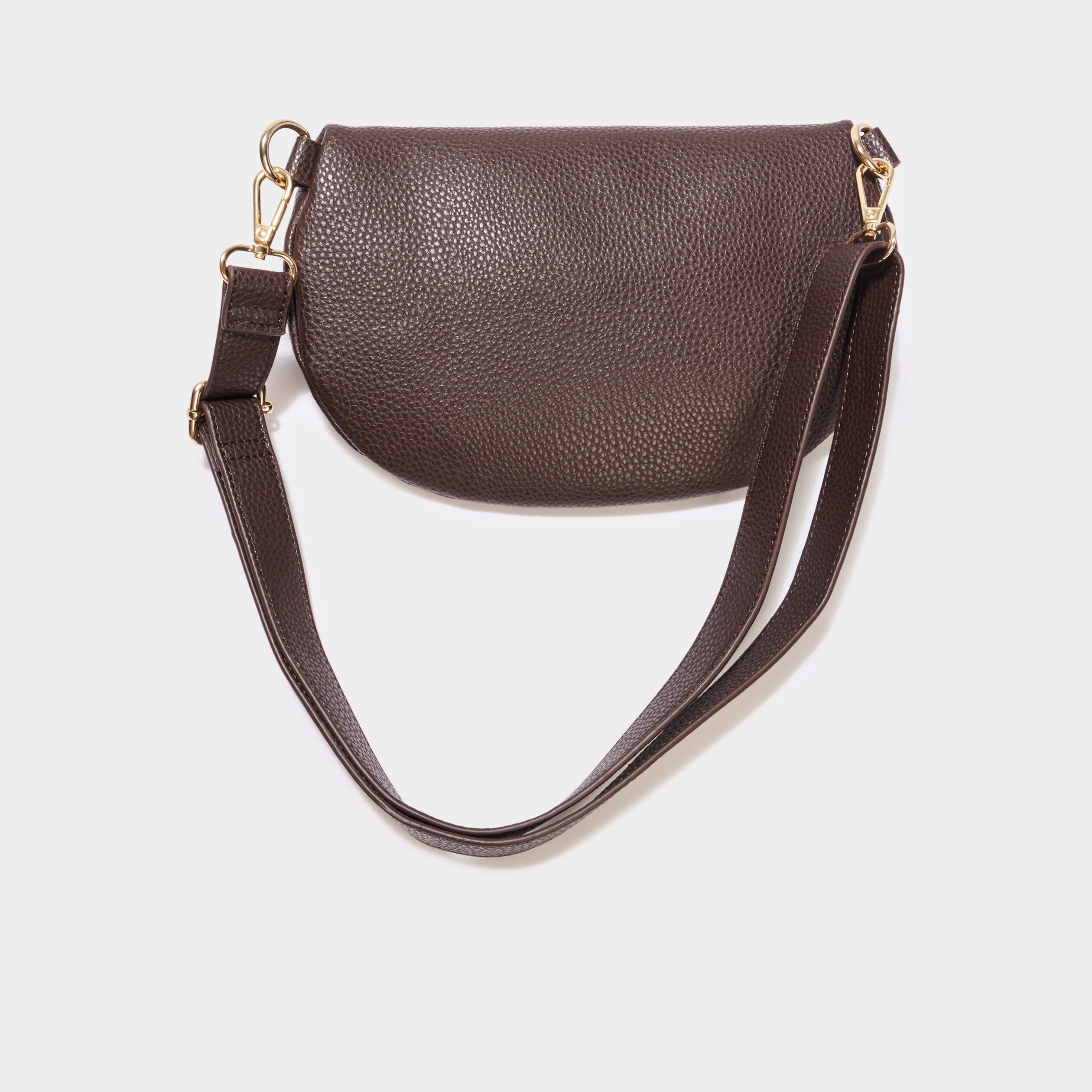 sac banane arrondi marron fonce femme Sac banane arrondi marron foncé femme