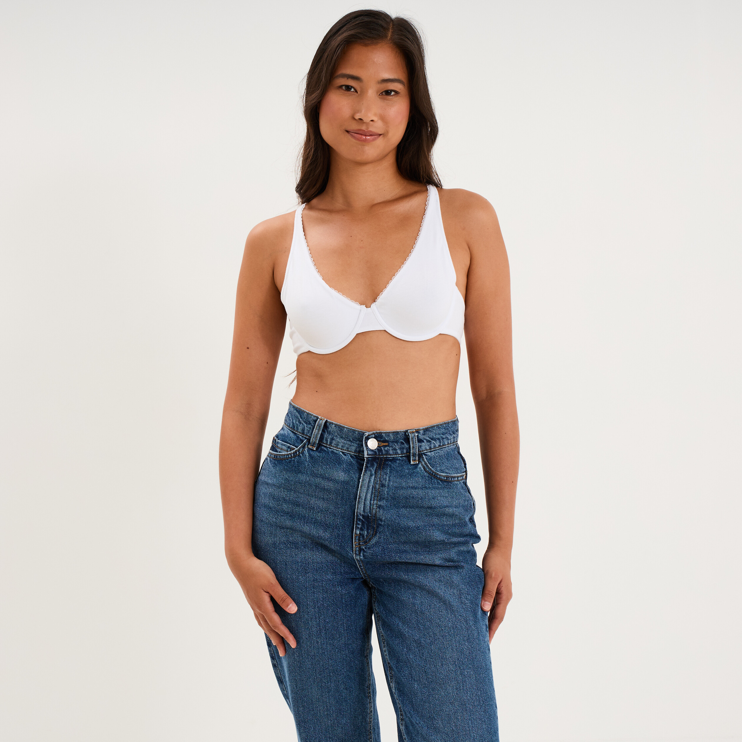 Soutien-gorge foulard coton majoritaire blanc femme