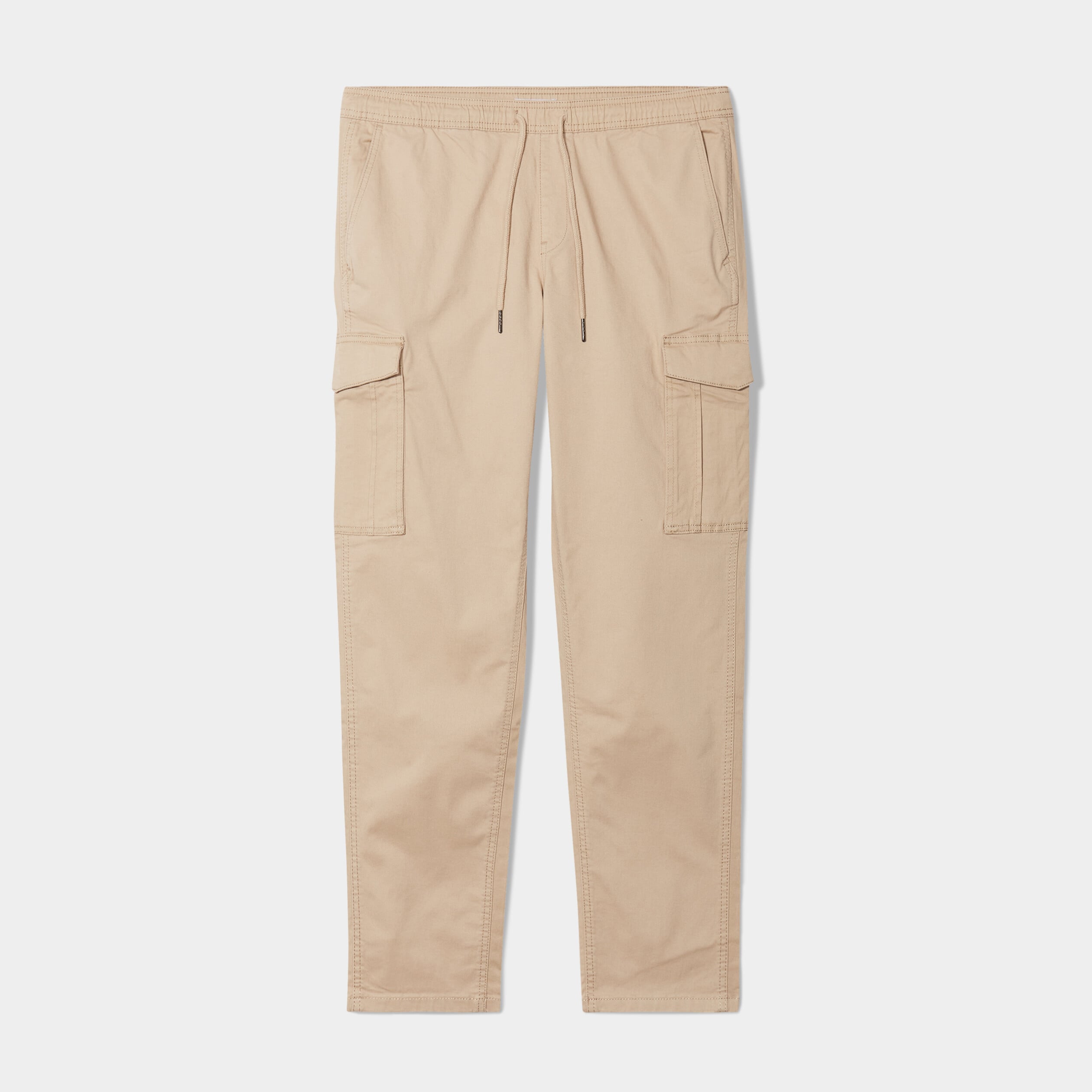 Pantalon cargo taille &eacute;lastiqu&eacute;e beige homme
