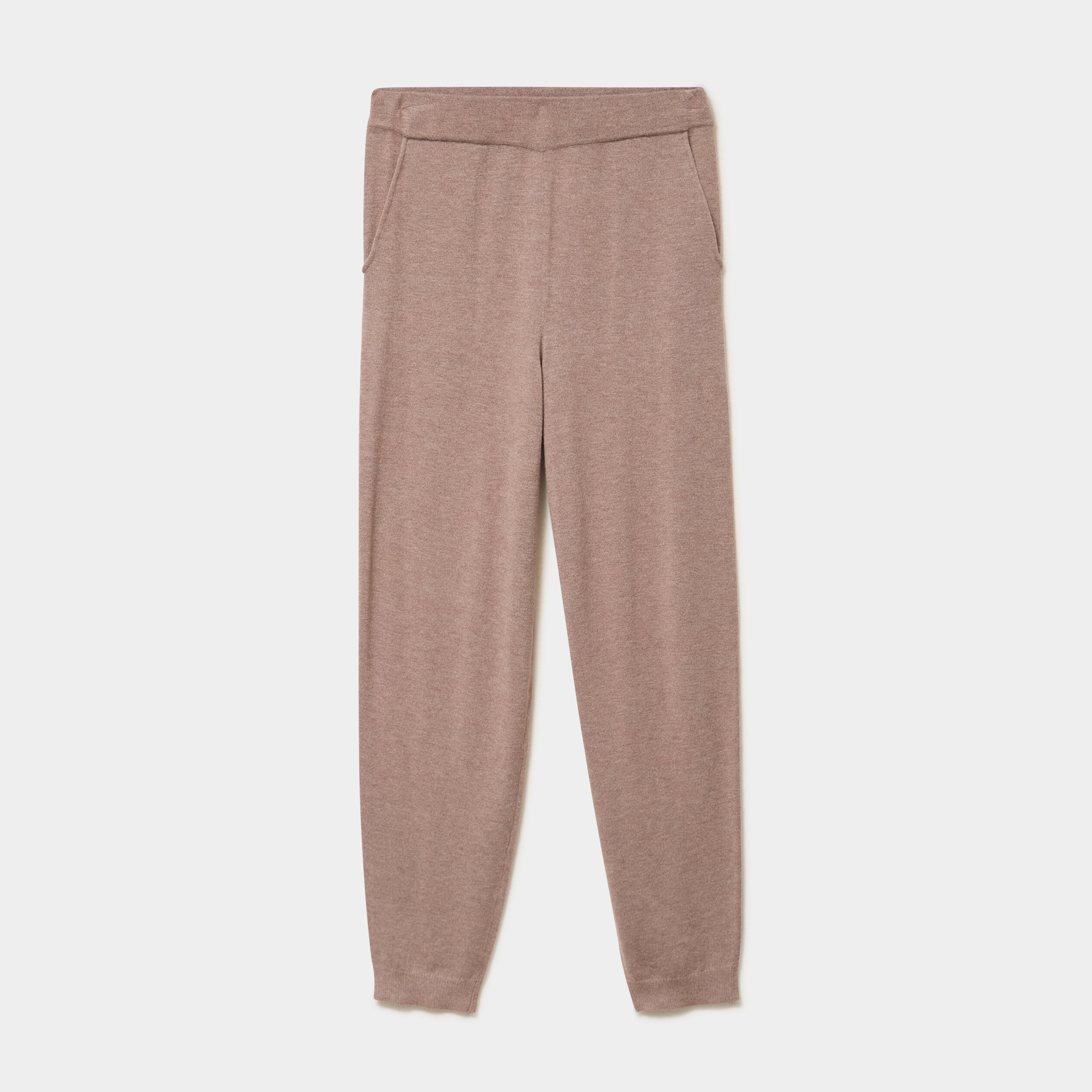 Bas de pyjama jogger en maille marron chocolat femme