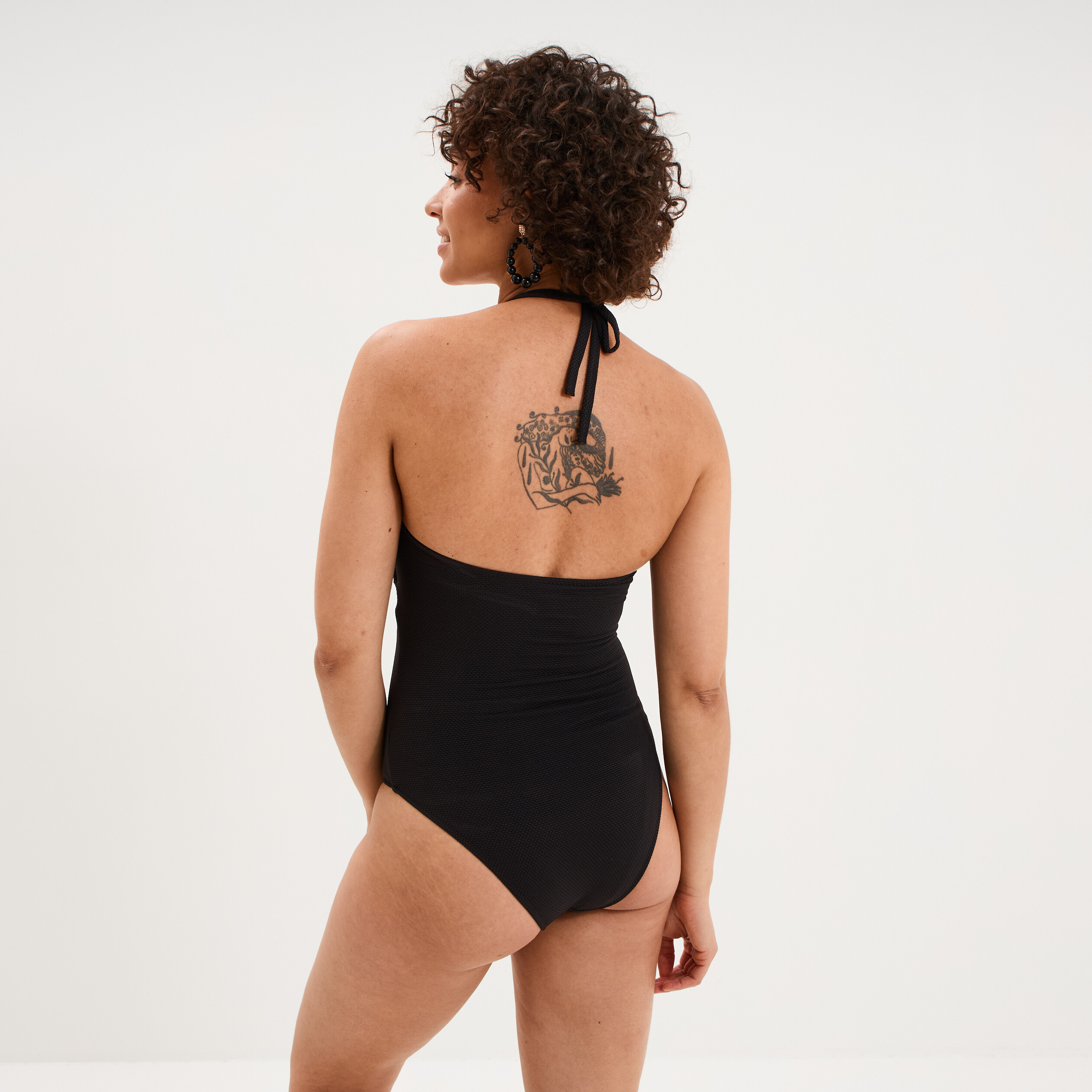 Maillot de bain une pi&egrave;ce dos nu noir femme