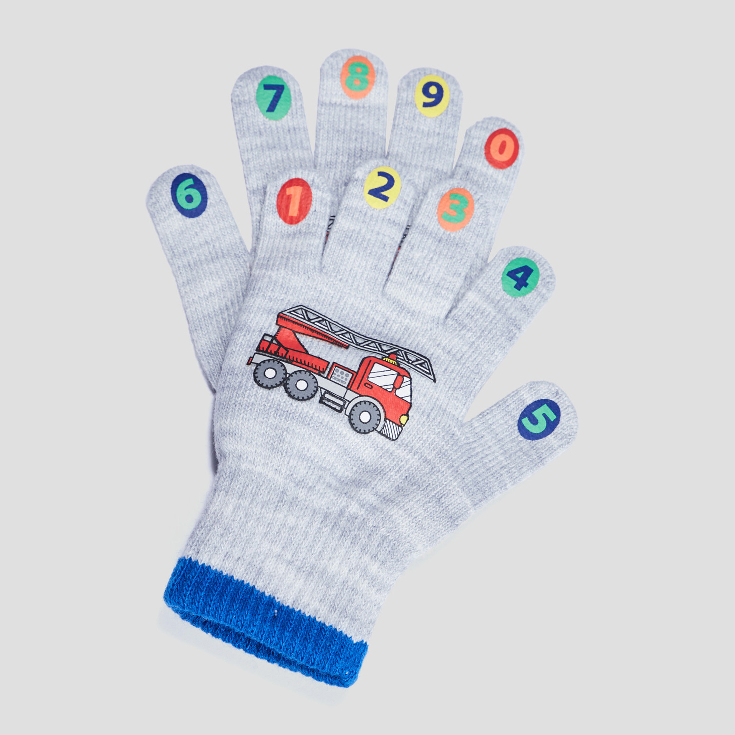 Gants tricotés gris clair garçon
