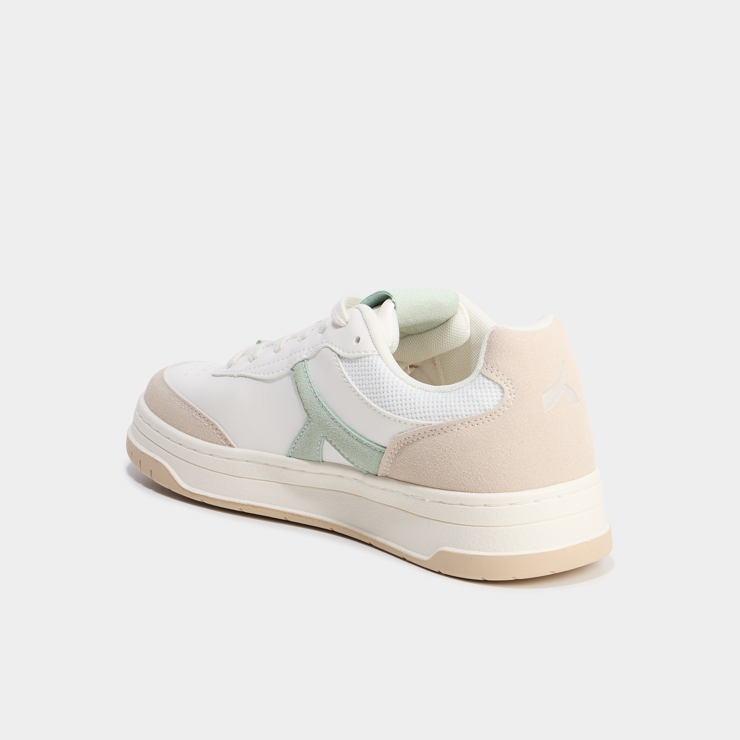 Tennis basses &agrave; lacets vert femme