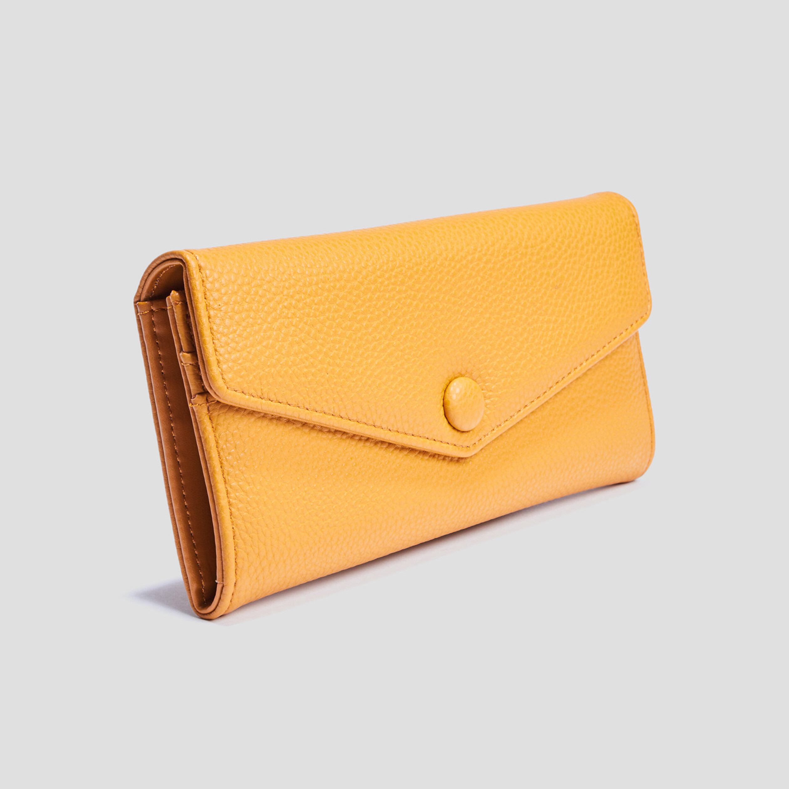 Portefeuille rectangulaire jaune femme