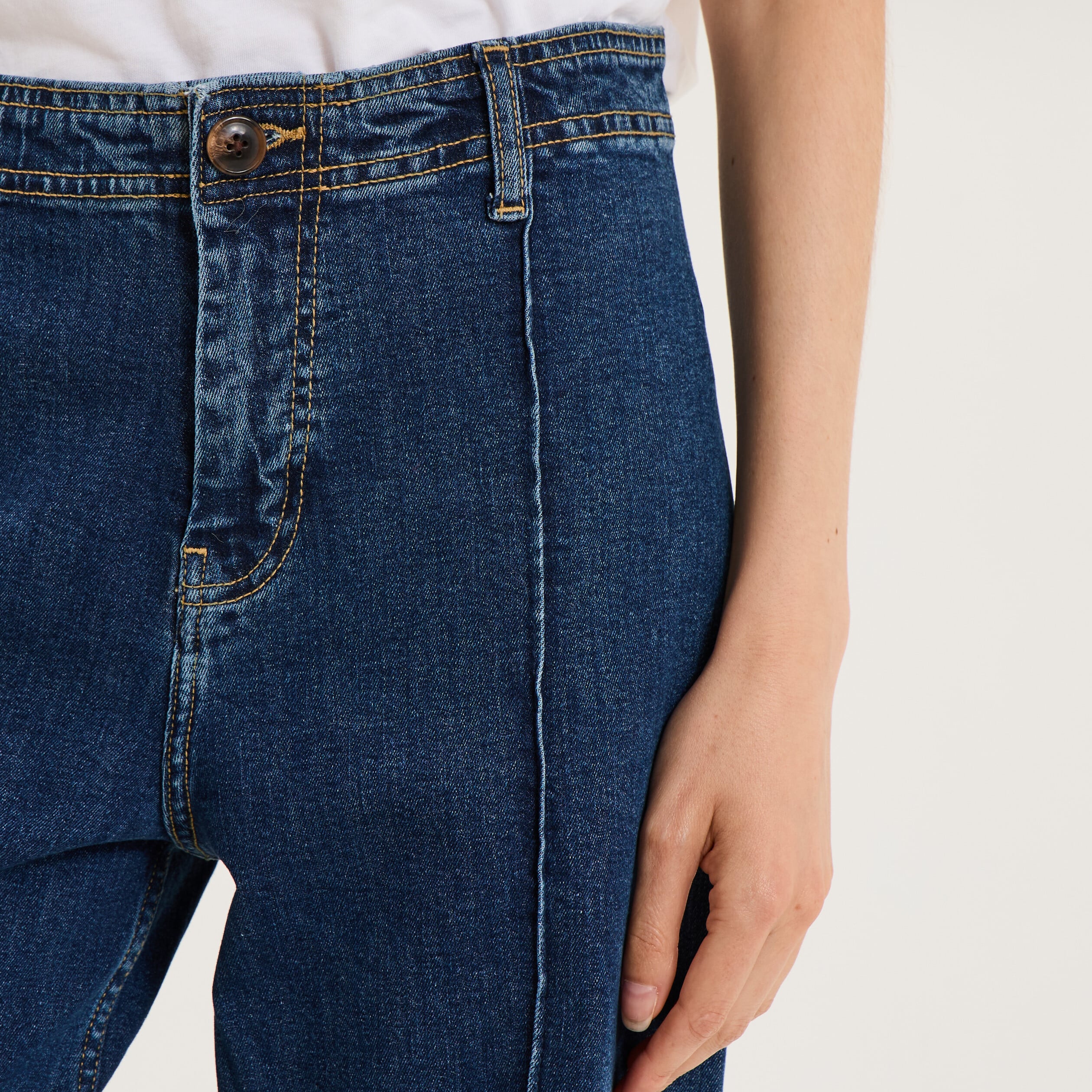 Jean denim flare coton majoritaire denim stone femme