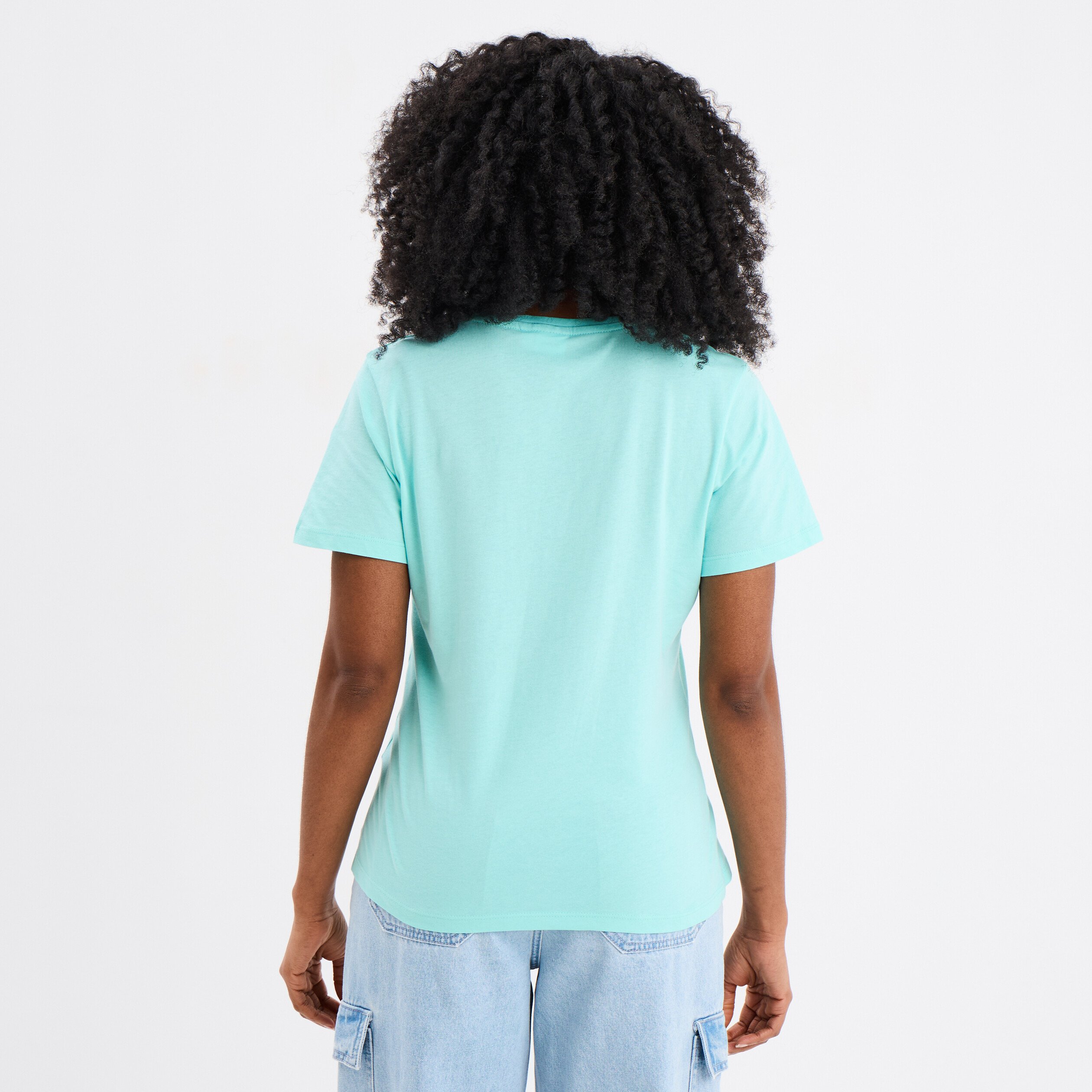 t shirt col rond manches courtes stitch vert turquoise femme T-shirt col rond manches courtes Stitch vert turquoise femme