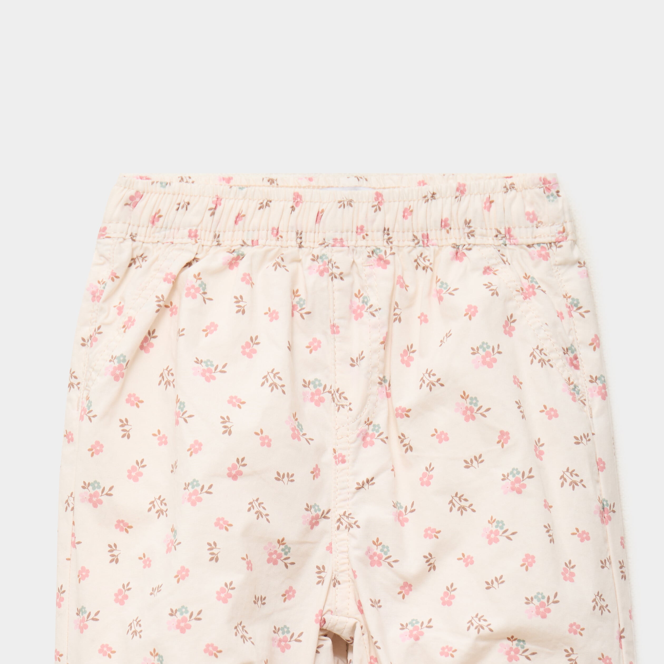 Pantalon jogger doublage coton ecru b&eacute;b&eacute; fille