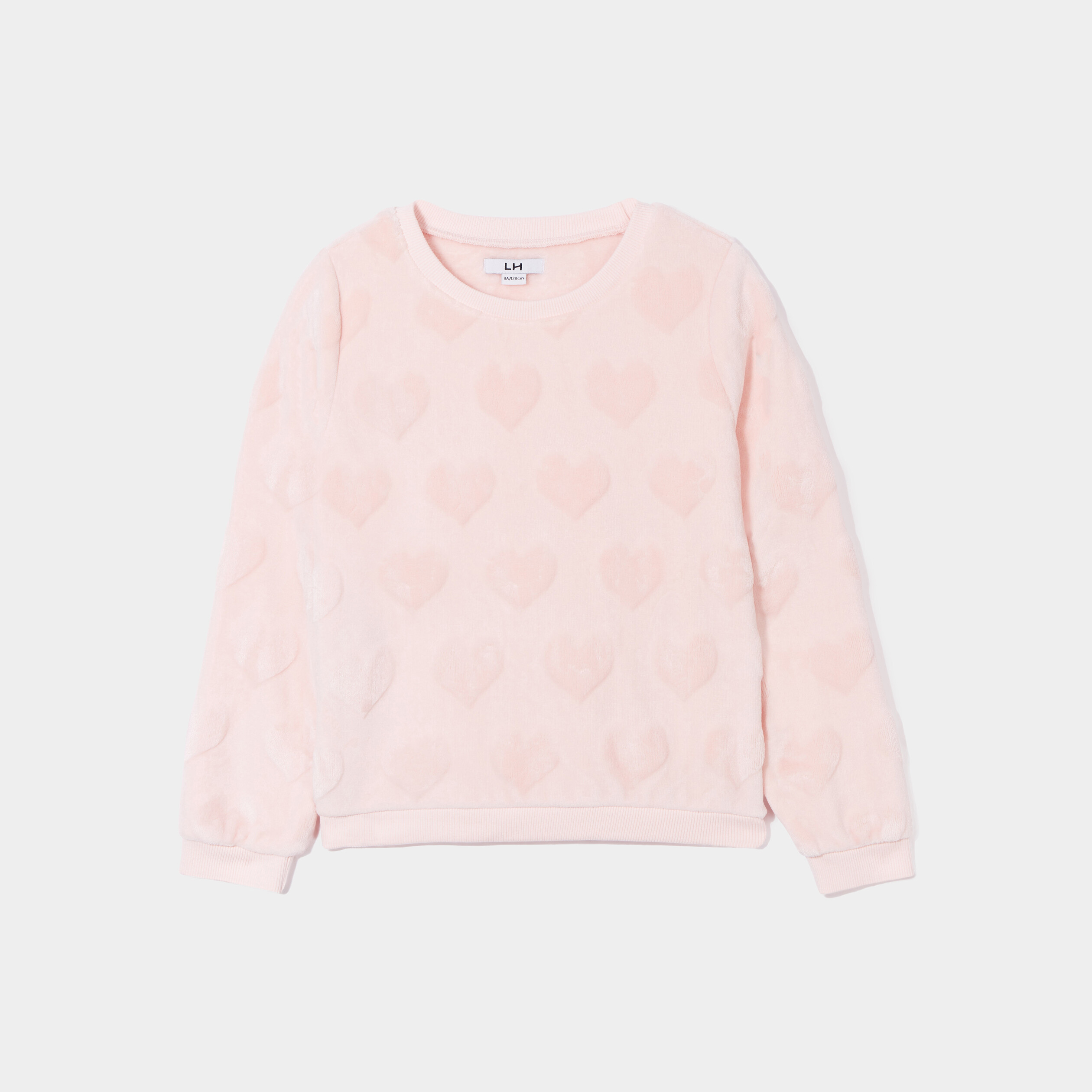 Sweat doux manches longues rose clair fille