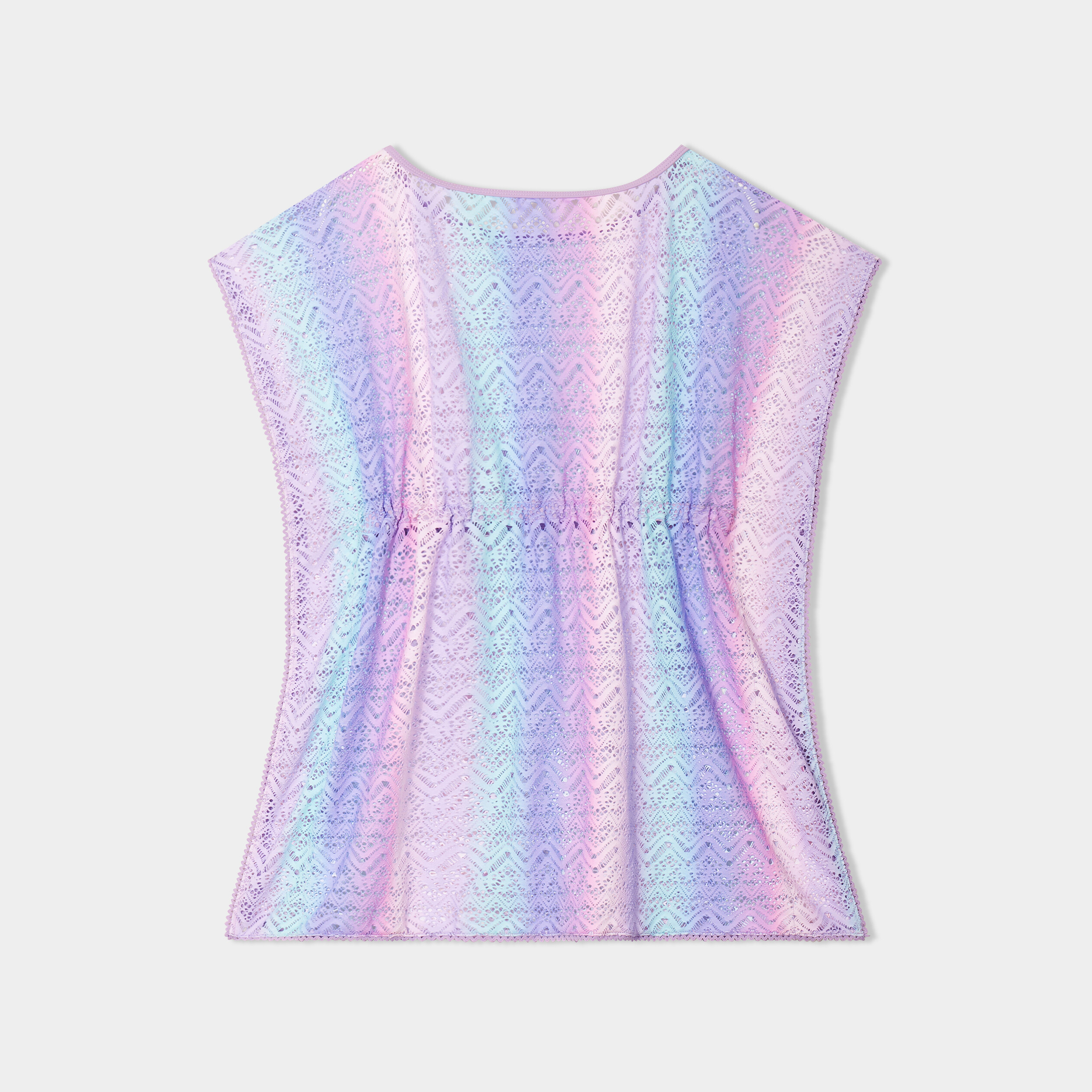 Robe de plage ajour&eacute;e parme fille