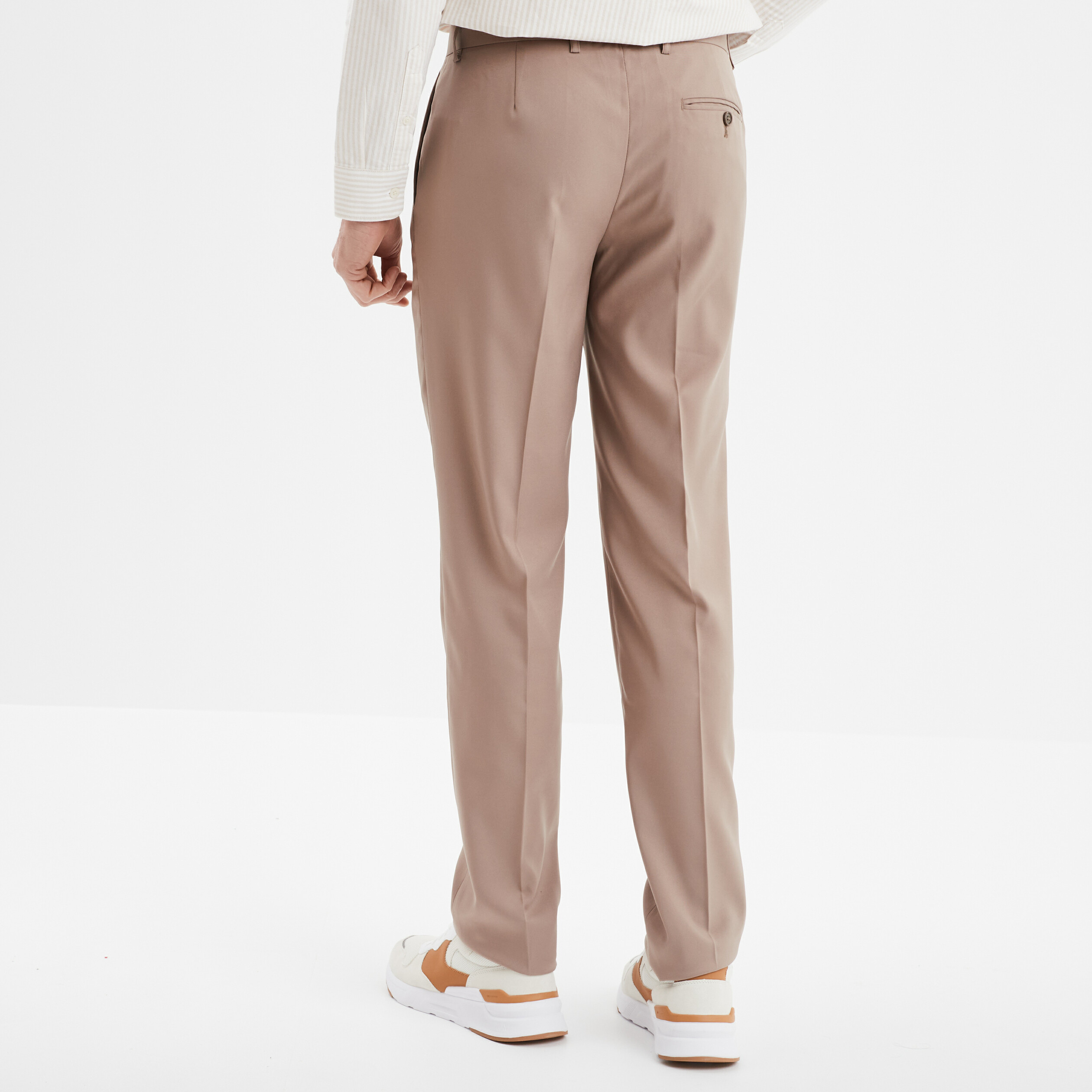 pantalon droit avec pinces taupe homme Pantalon droit avec pinces taupe homme
