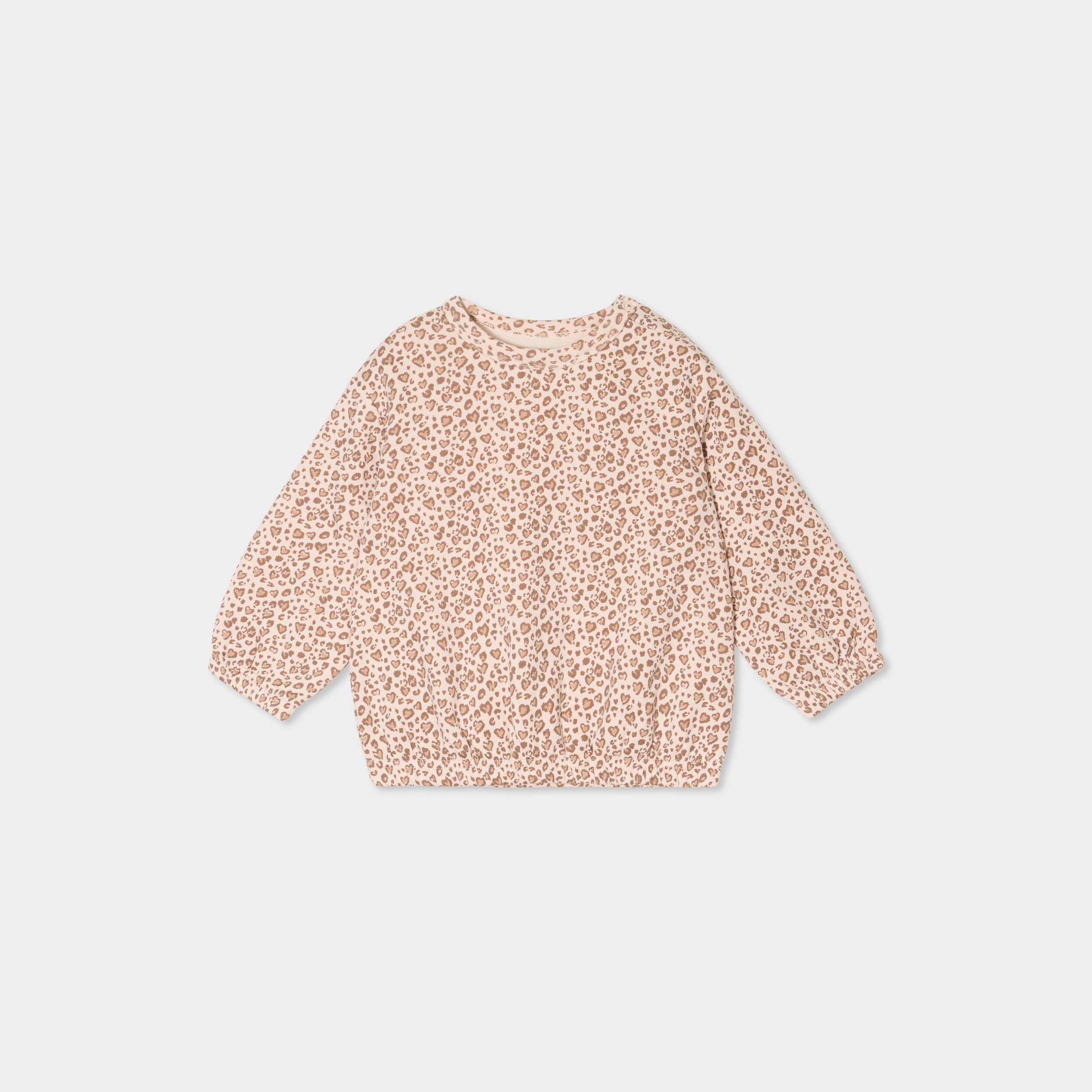 sweat oversize manches longues col rond creme bebef Sweat oversize manches longues col rond creme bébé fille