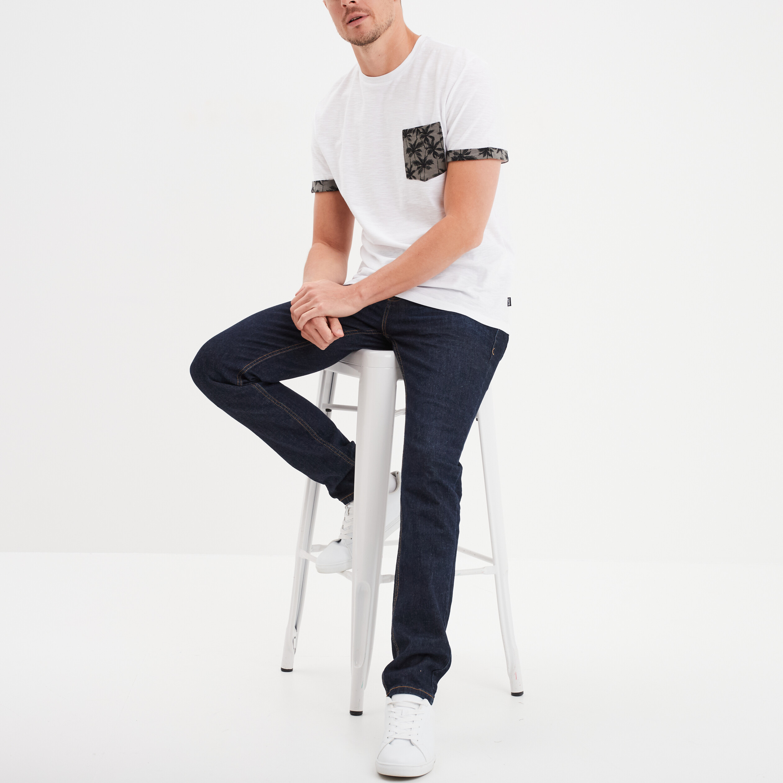 t shirt manches courtes 1 poche liberto blanc homme T-shirt manches courtes 1 poche Liberto blanc homme