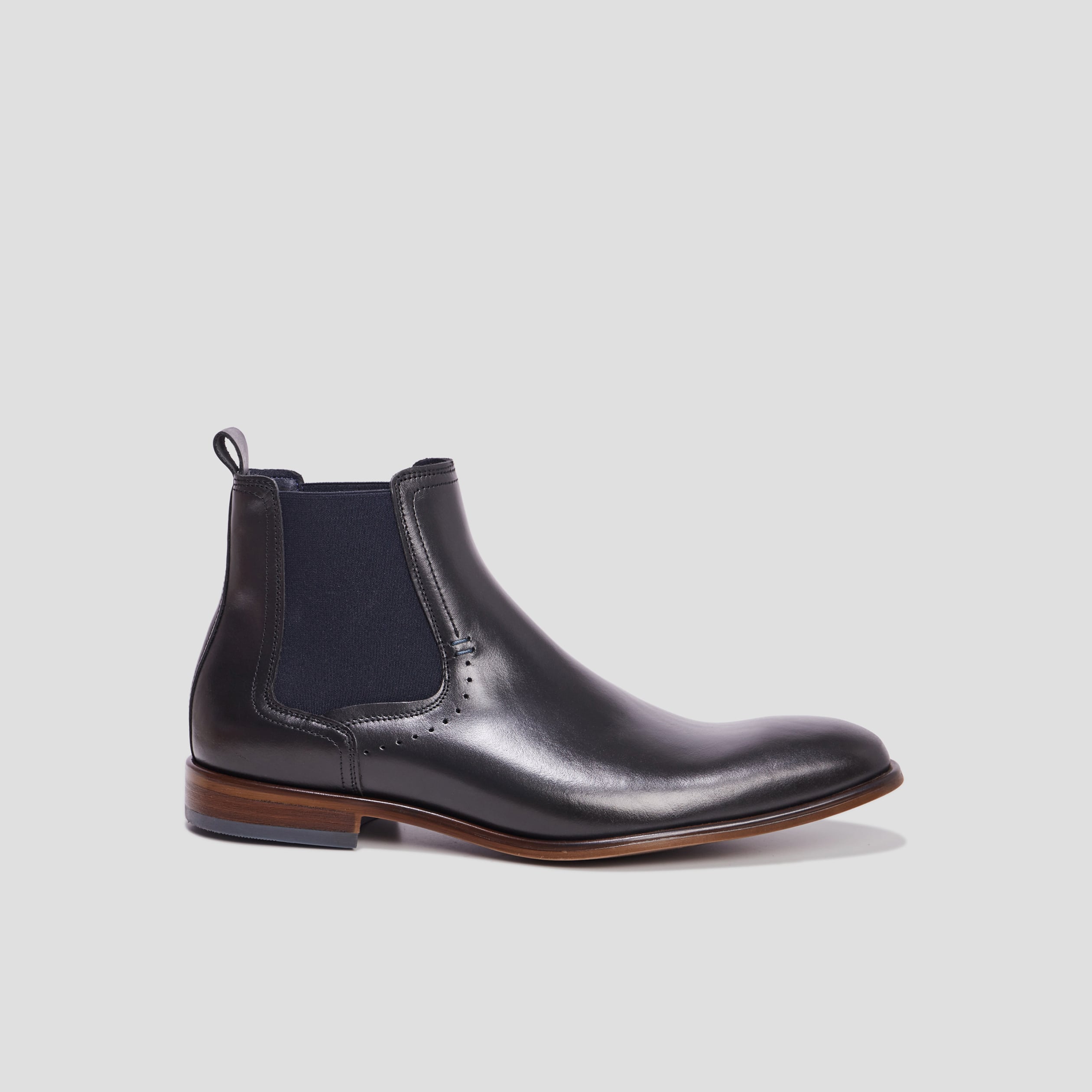 Bottines chelsea en cuir noir homme