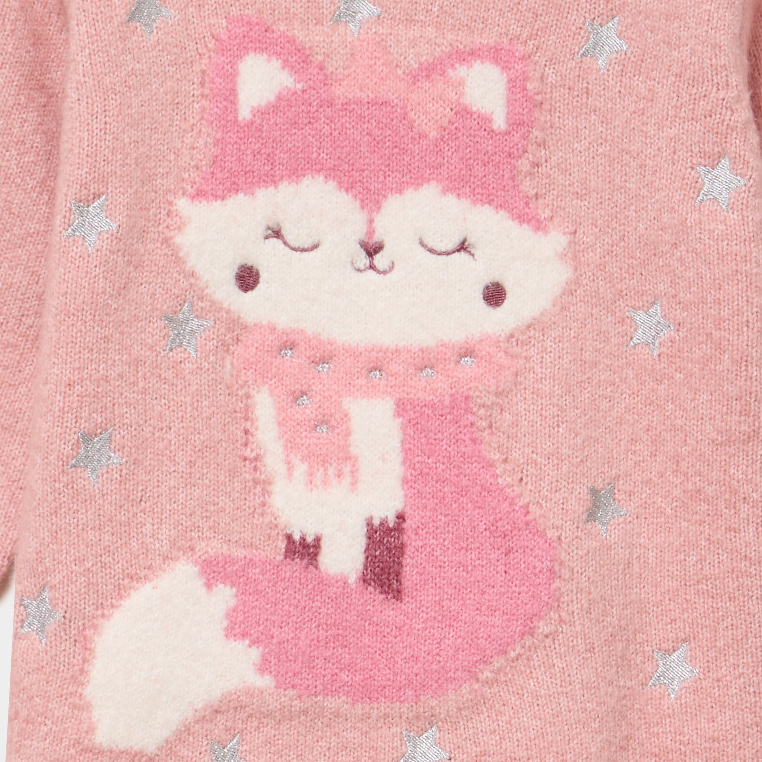 Ensemble robe pull et collants rose poudr&eacute;e b&eacute;b&eacute; fille