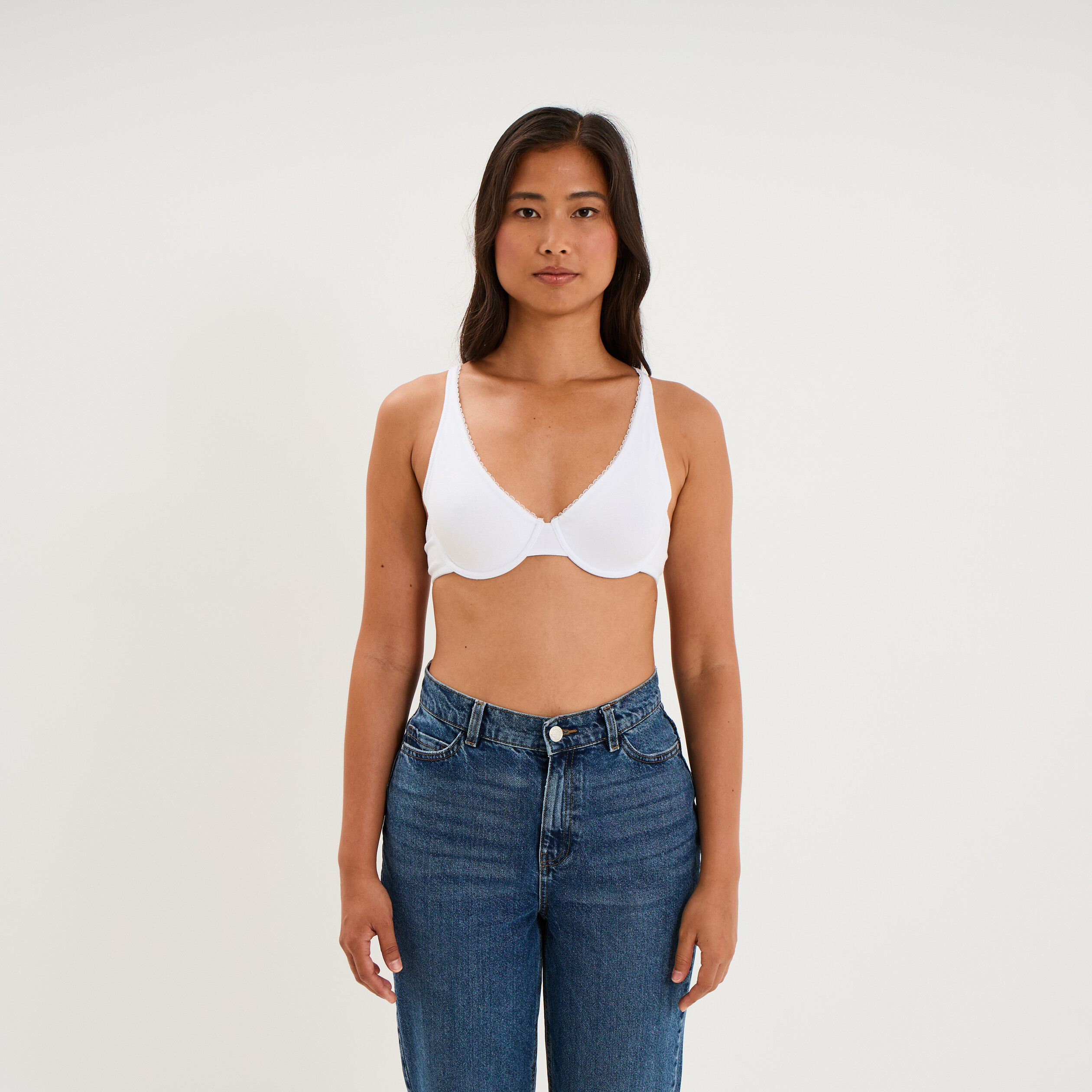 Soutien-gorge foulard coton majoritaire blanc femme