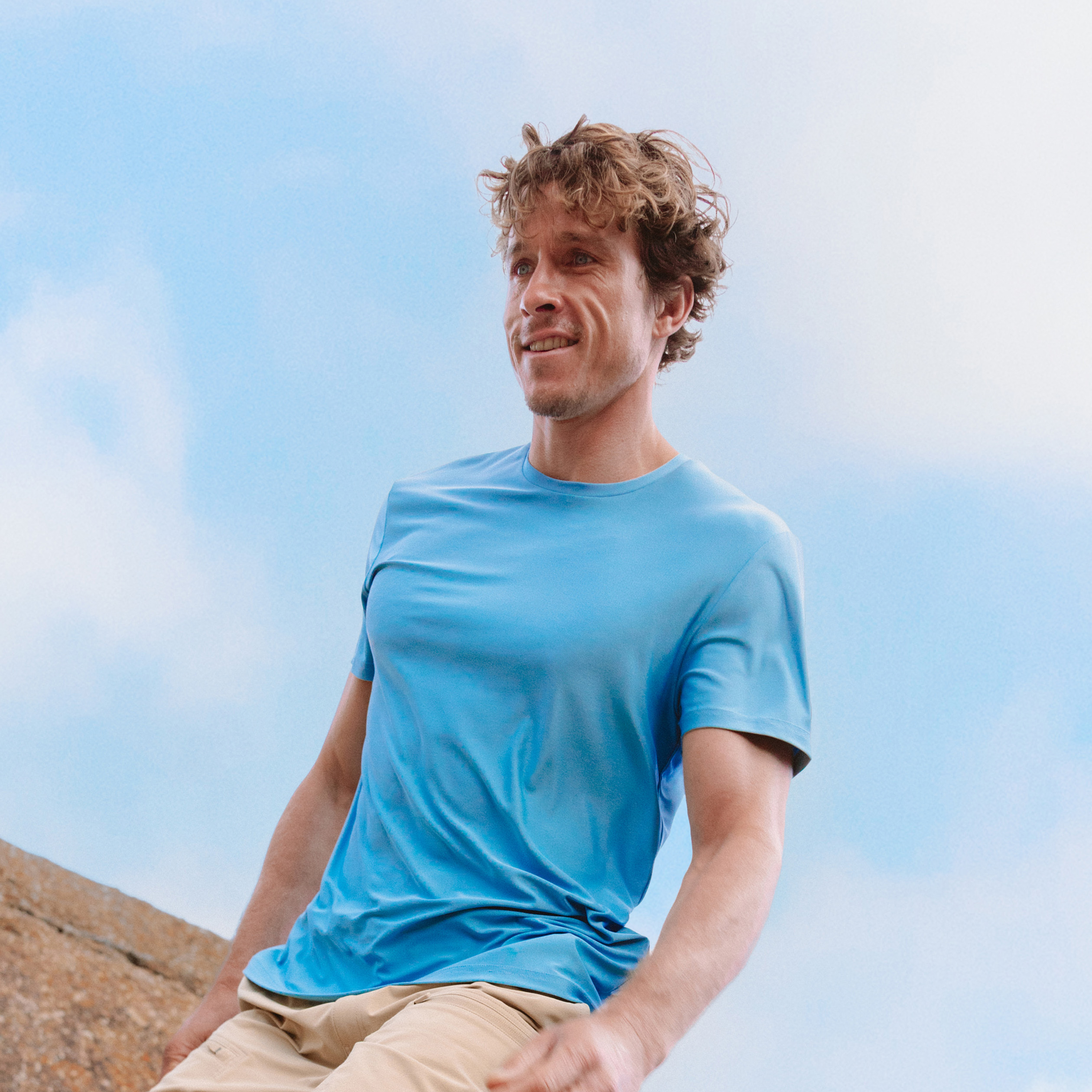 T-shirt confort respirant bleu clair homme