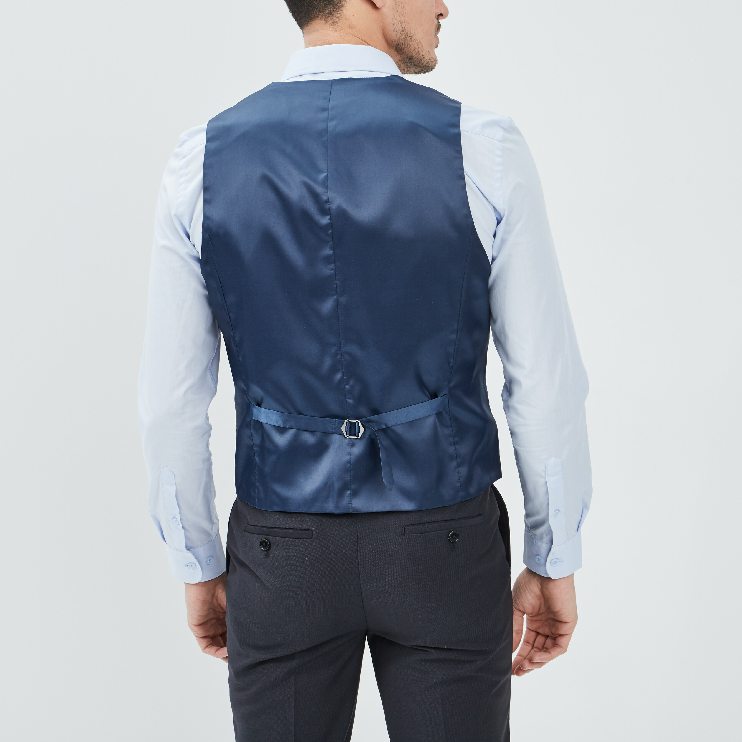 Gilet de costume sans manches bleu homme