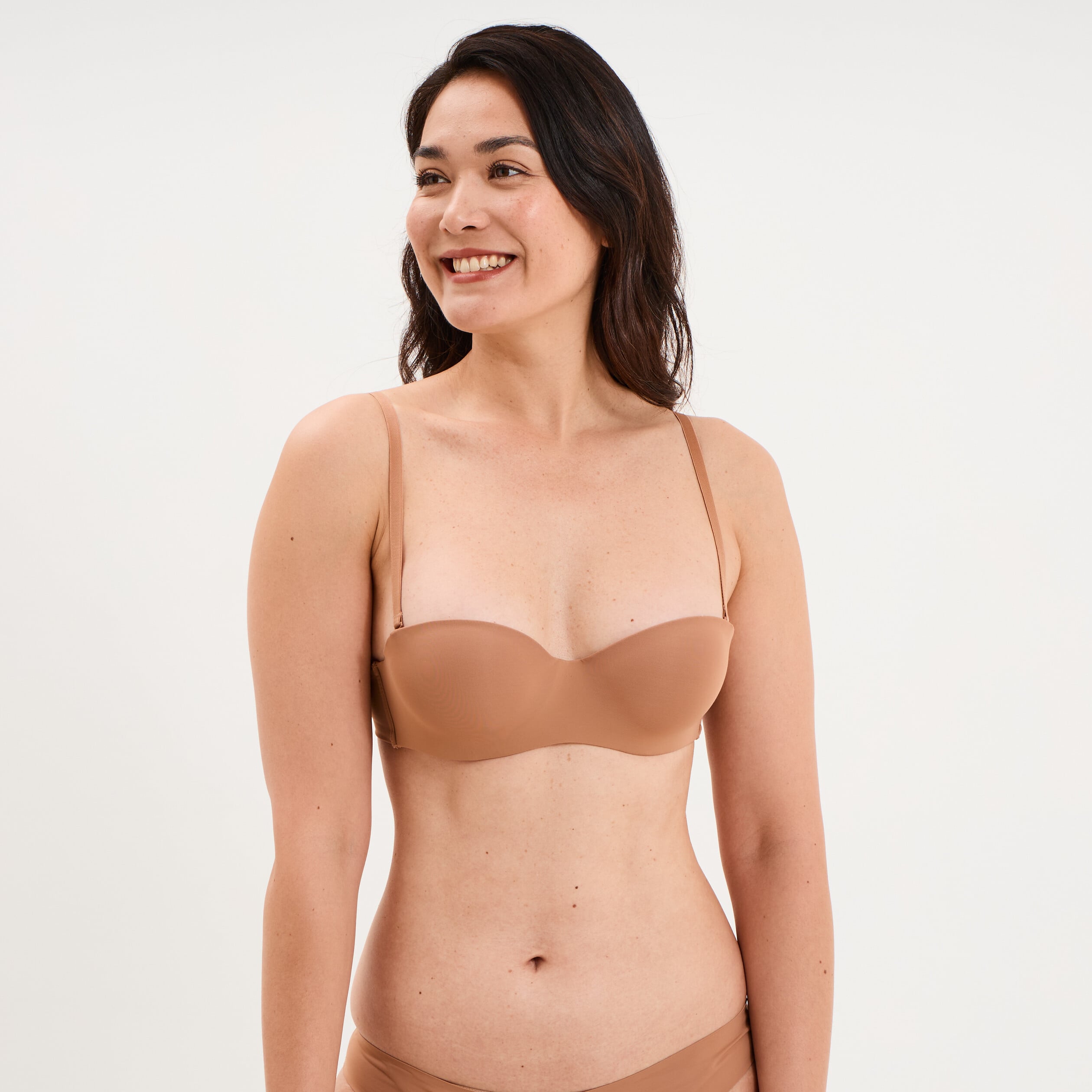 Soutien-gorge bandeau microfibre vieux rose femme