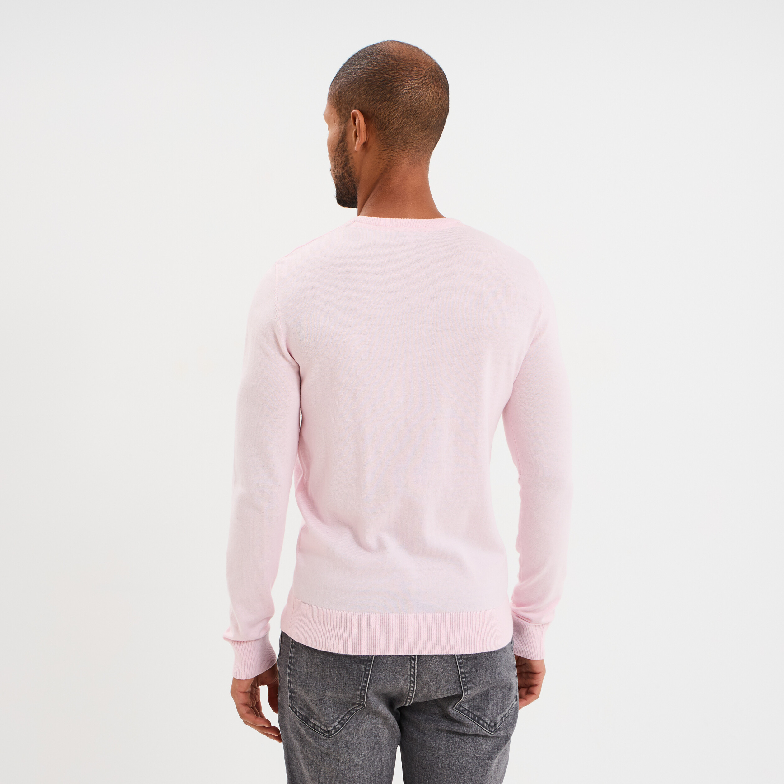 Sweat court col rond en coton mélangé izubird Rose American vintage - Femme
