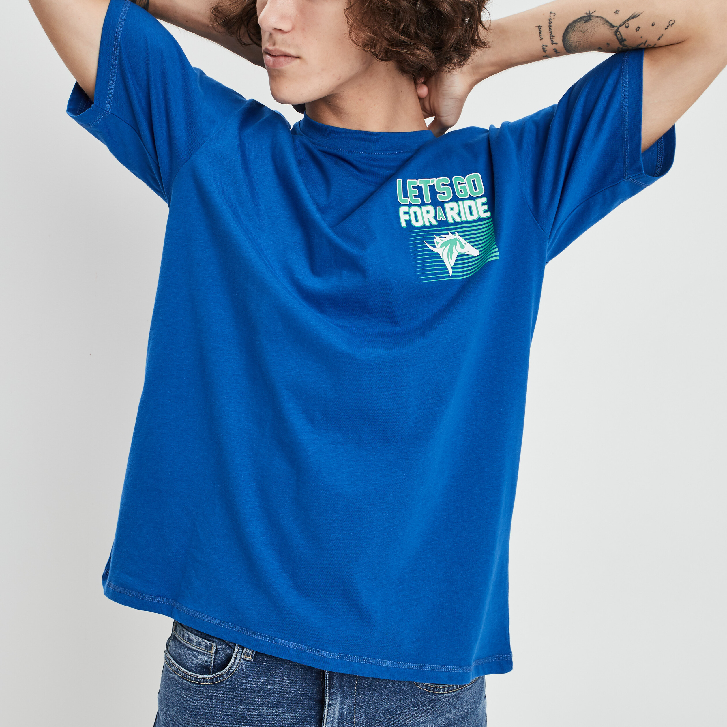 T-shirt manches courtes bleu homme