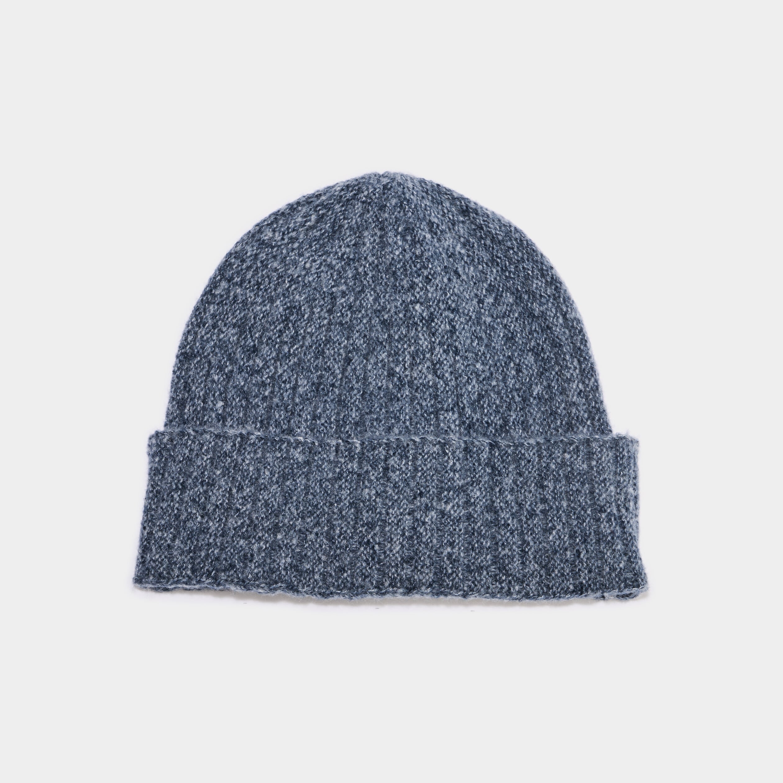 Bonnet tricot&eacute; avec bord &agrave; revers bleu homme