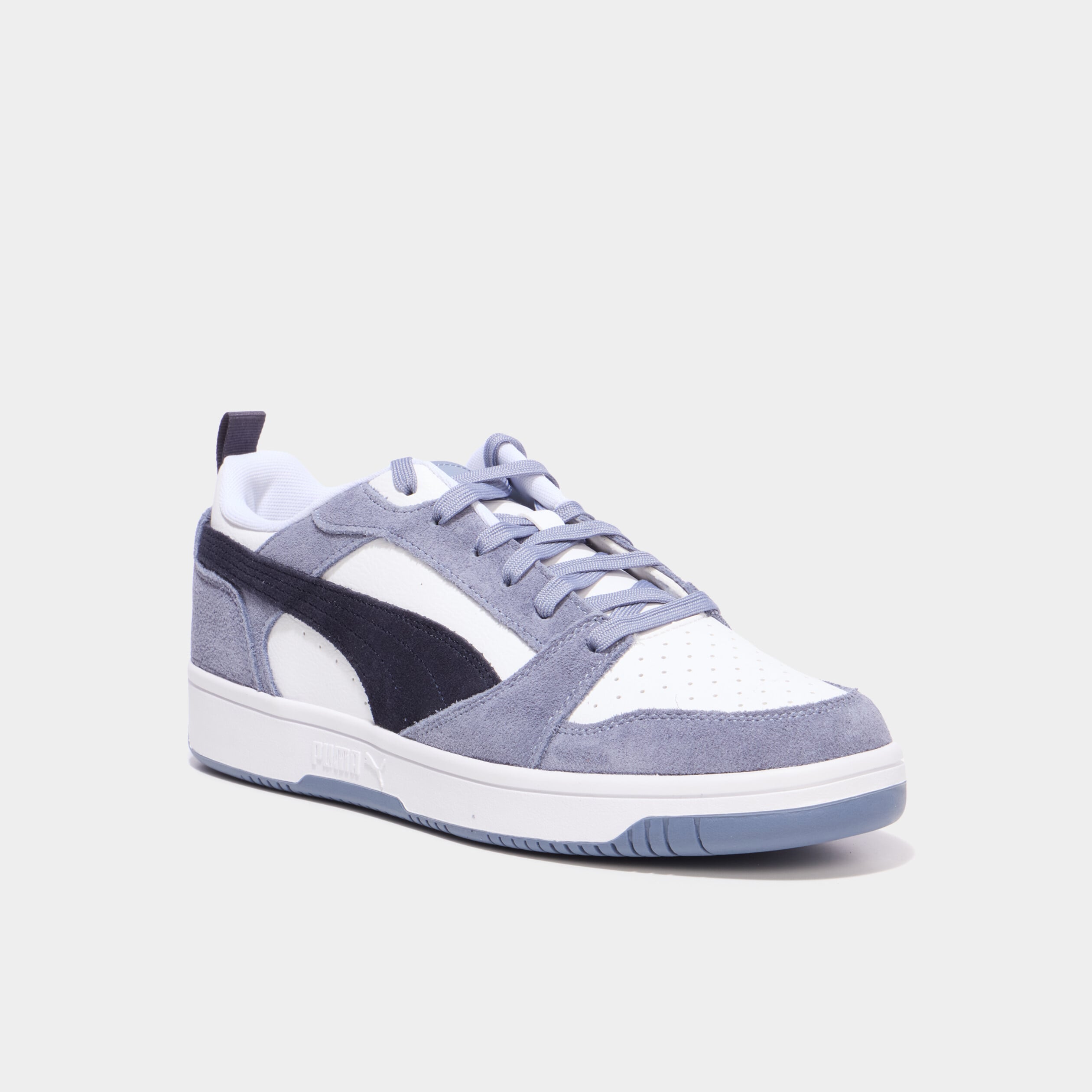 Tennis &agrave; lacets en cuir Puma Rebound V6 bleu lavande homme