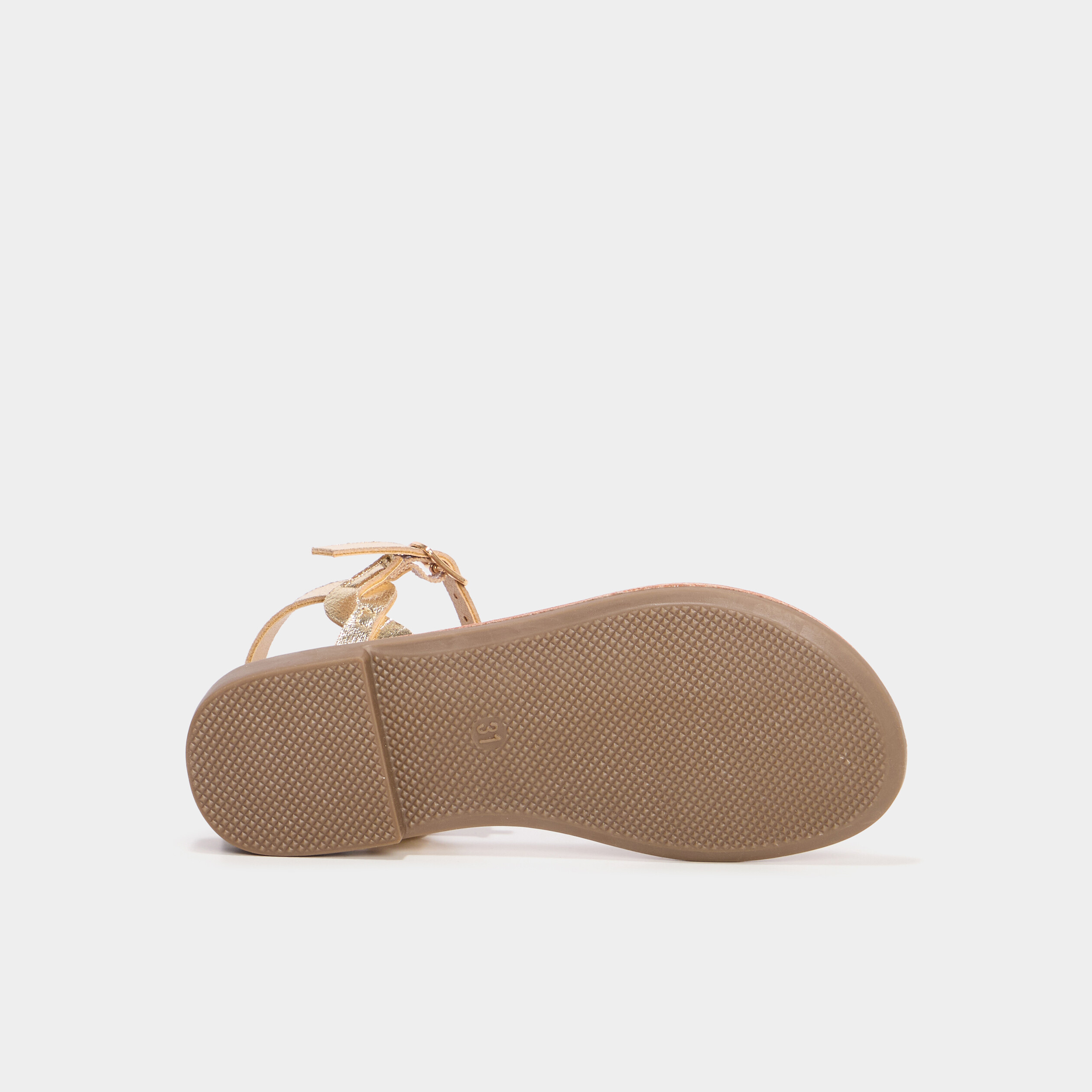 sandales tressees plates jaune or fille Sandales tressées plates jaune or fille