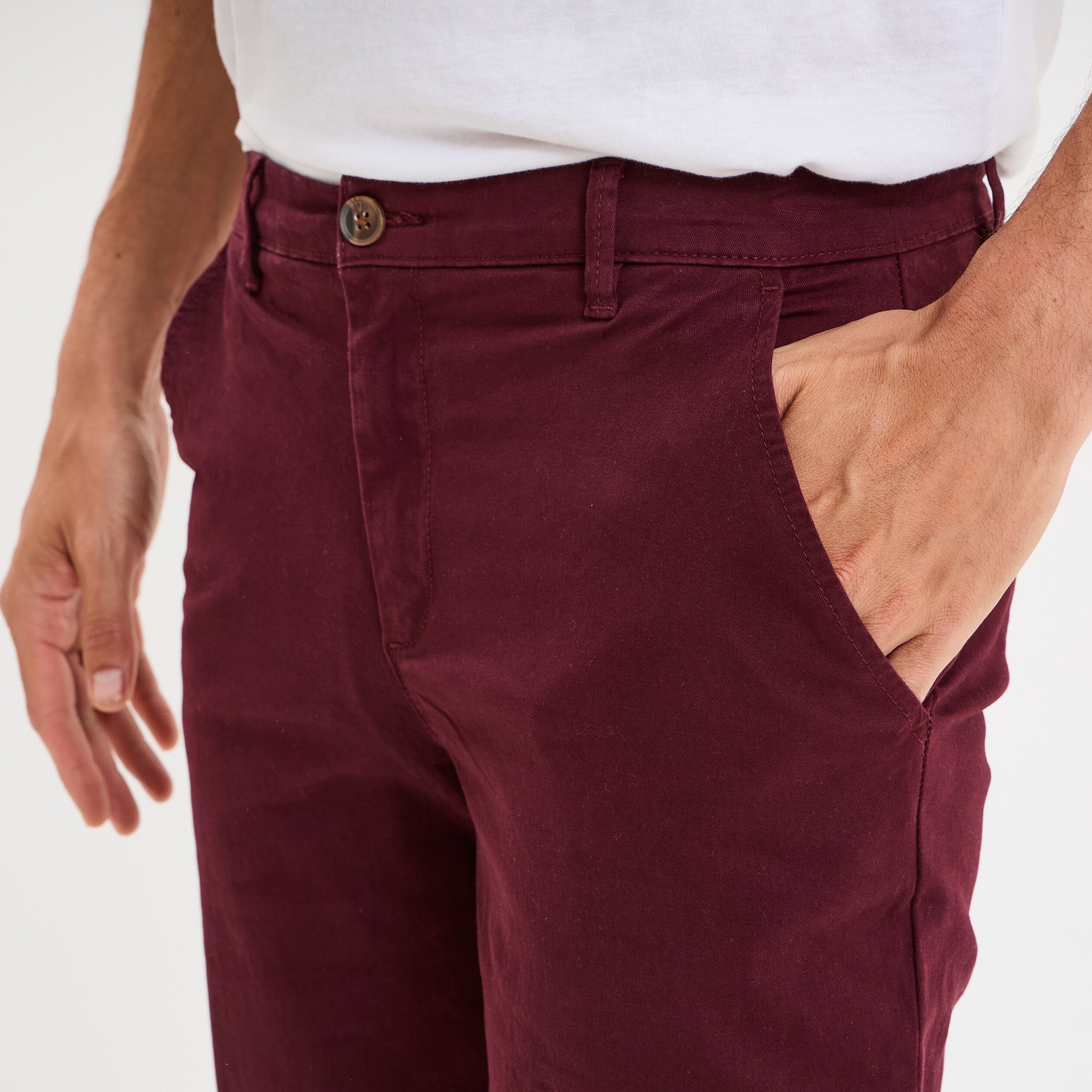 pantalon chino droit stretch violet fonce homme Pantalon chino droit stretch violet foncé homme