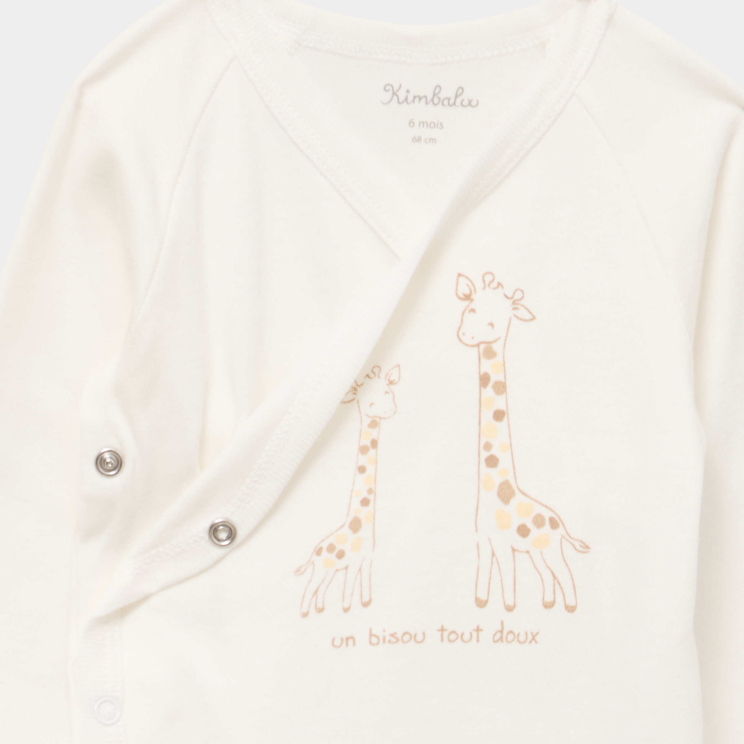 Ensemble body et dors-bien effet velours blanc b&eacute;b&eacute;