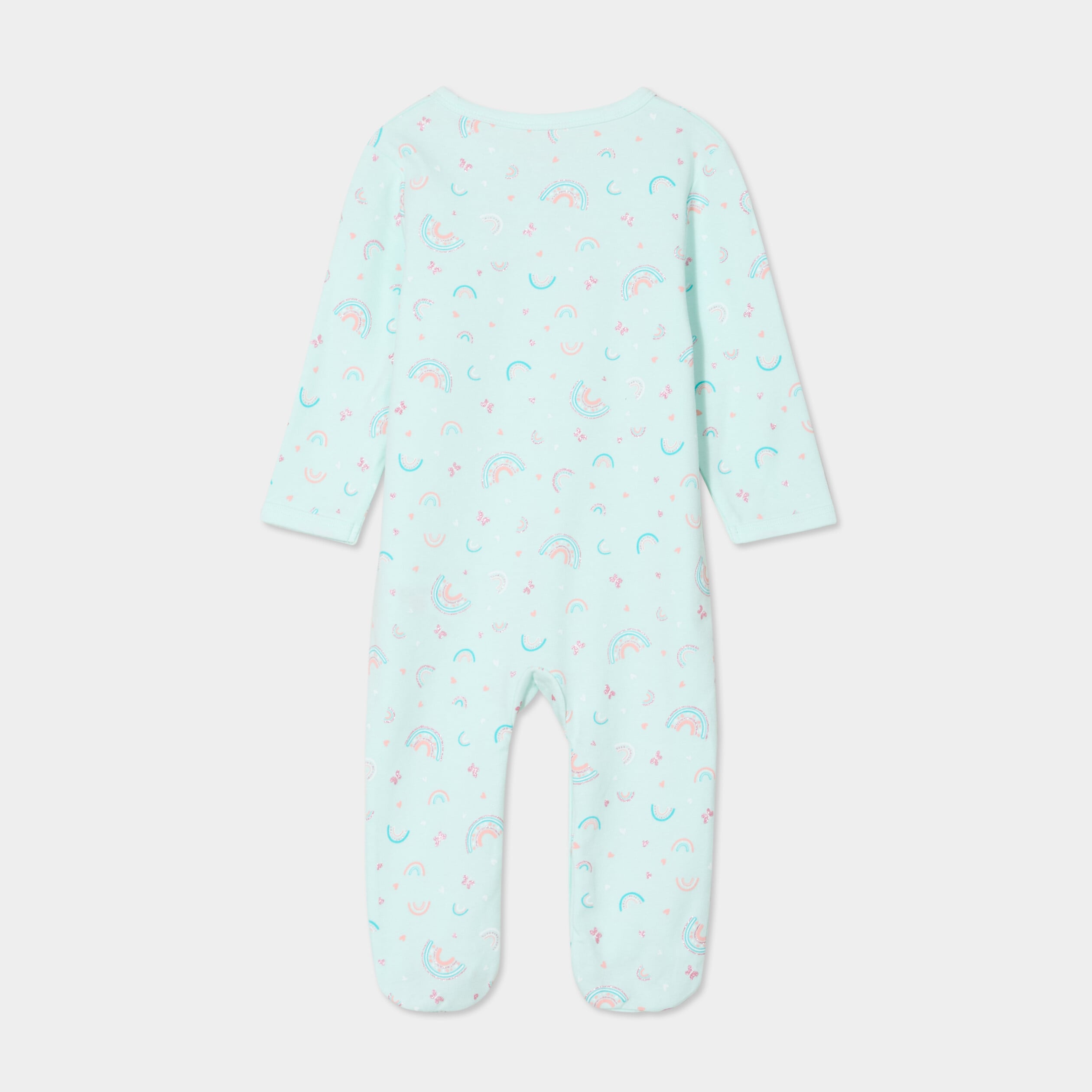 Dors-bien coton manches longues boutonn&eacute; bleu clair b&eacute;b&eacute;