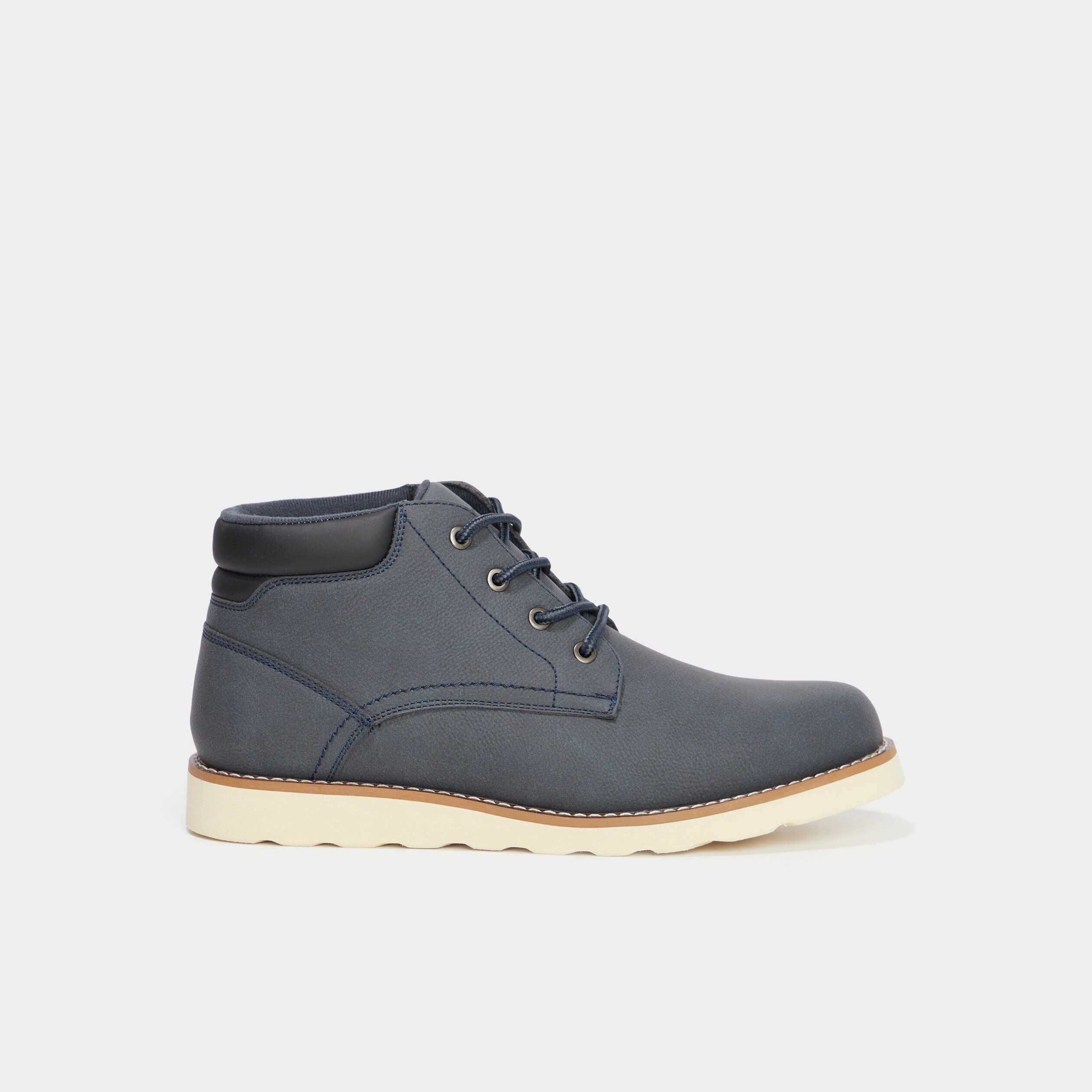 Bottines &agrave; lacets effet similicuir bleu homme