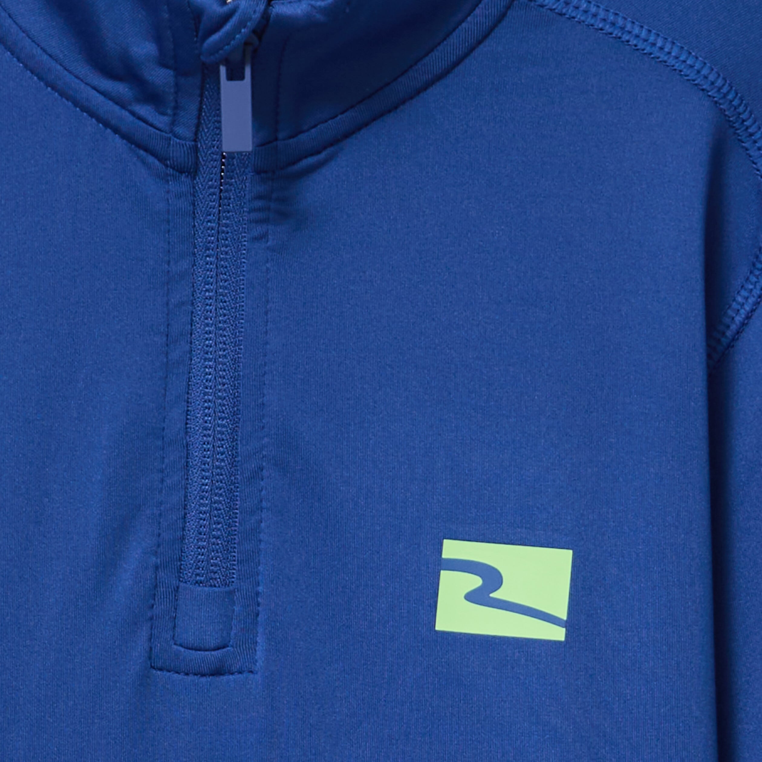 T-shirt sport col camionneur zipp&eacute; bleu electrique gar&ccedil;on