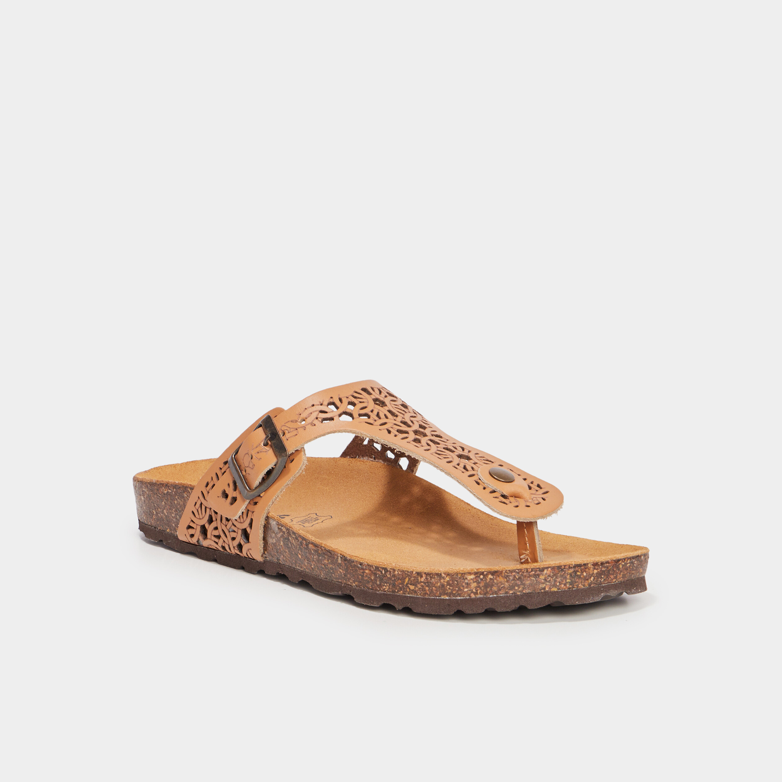 Mules d&eacute;tails ajour&eacute;s en cuir Creeks marron femme