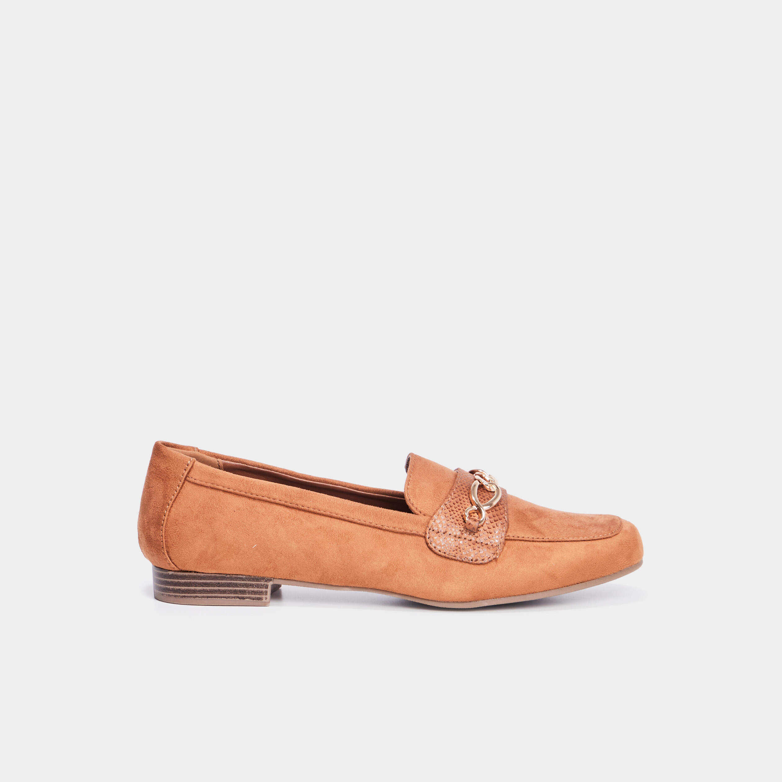 Mocassins plats su&egrave;de marron femme