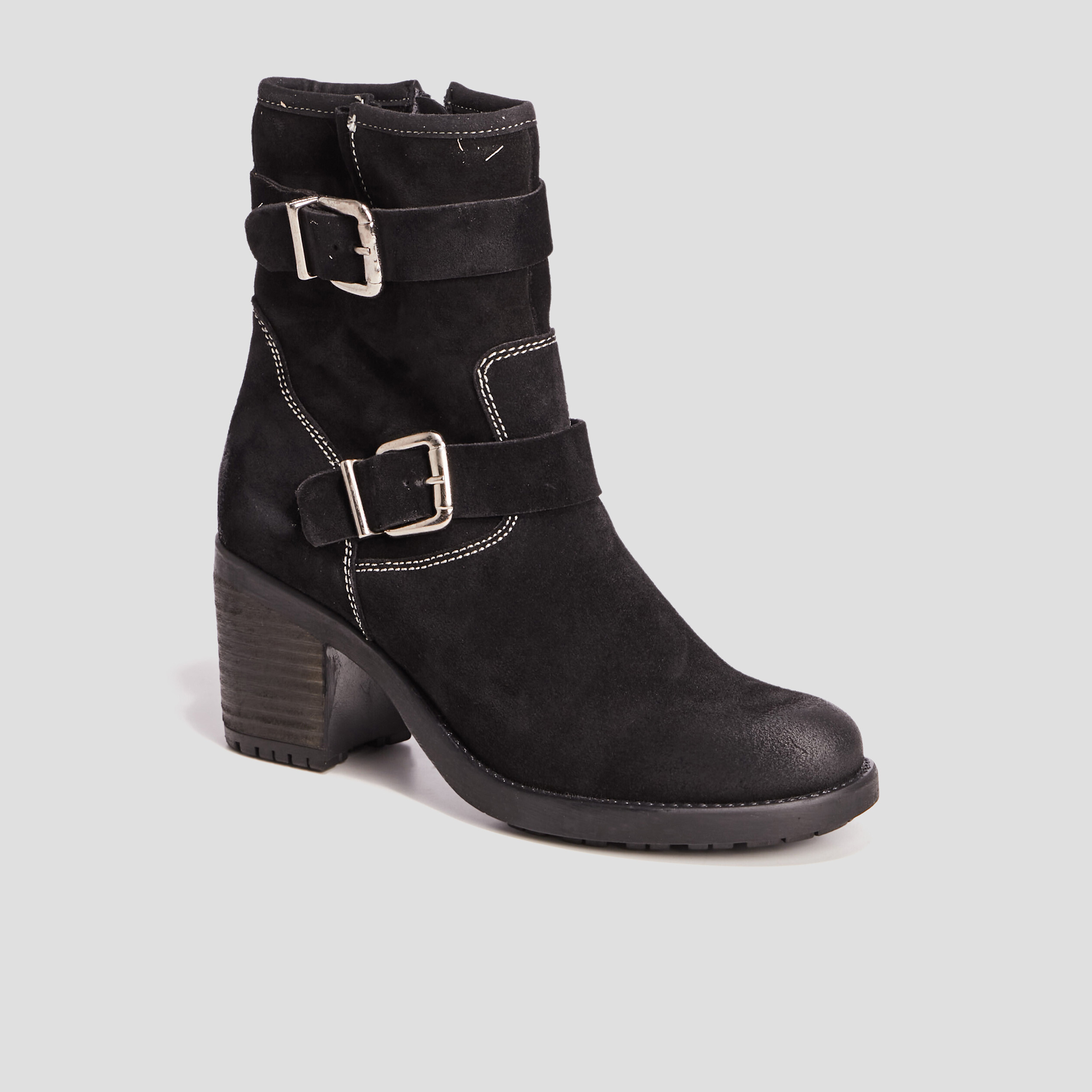 bottes en cuir a talons noir femme Bottes en cuir à talons noir femme