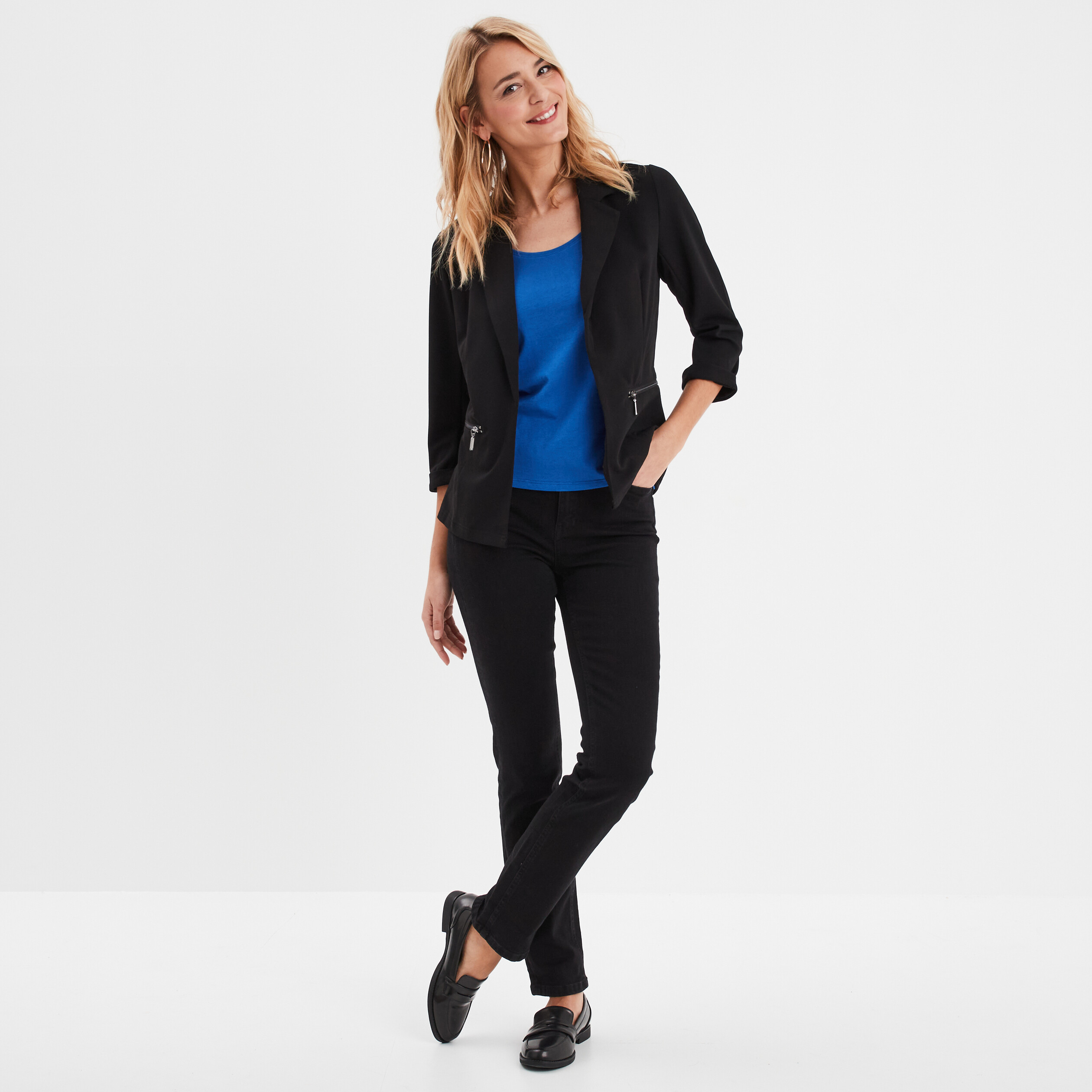 Veste blazer cintré noir femme