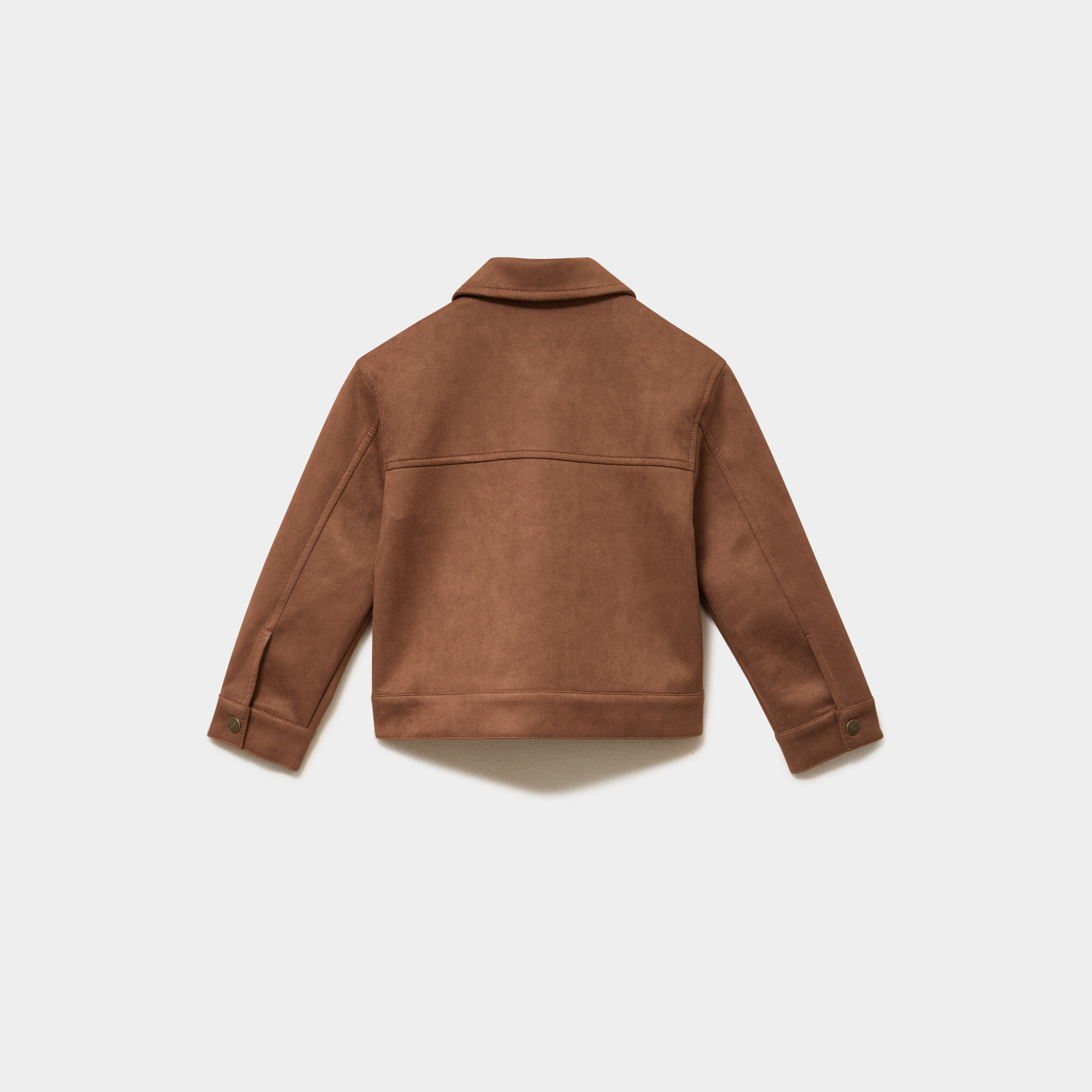 Veste effet su&eacute;dine 2 poches camel fille