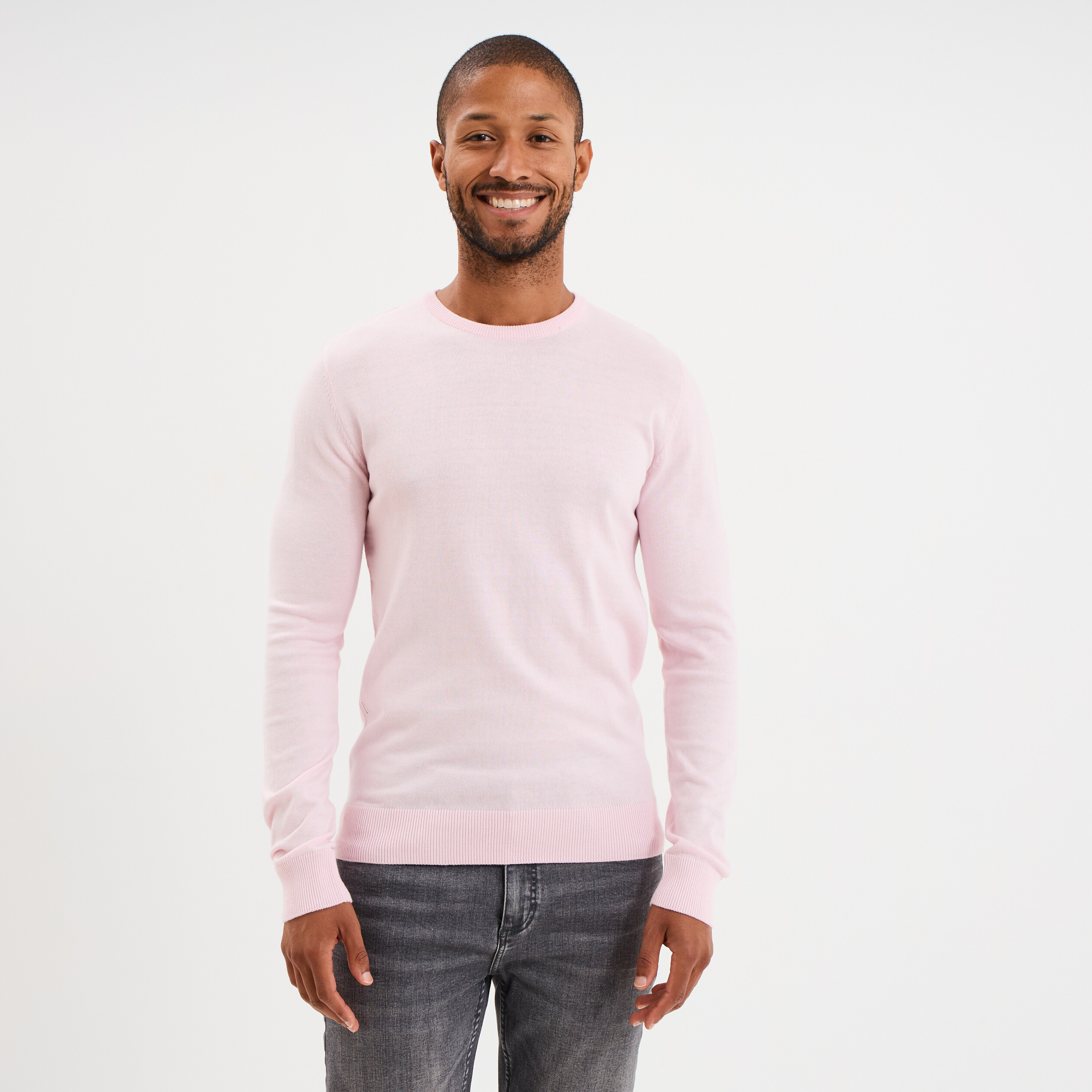 Pull Coton Rose épais AN'GE Taille 42 - Inscription QUARTIER LIBRE - Occasion Très Bon état