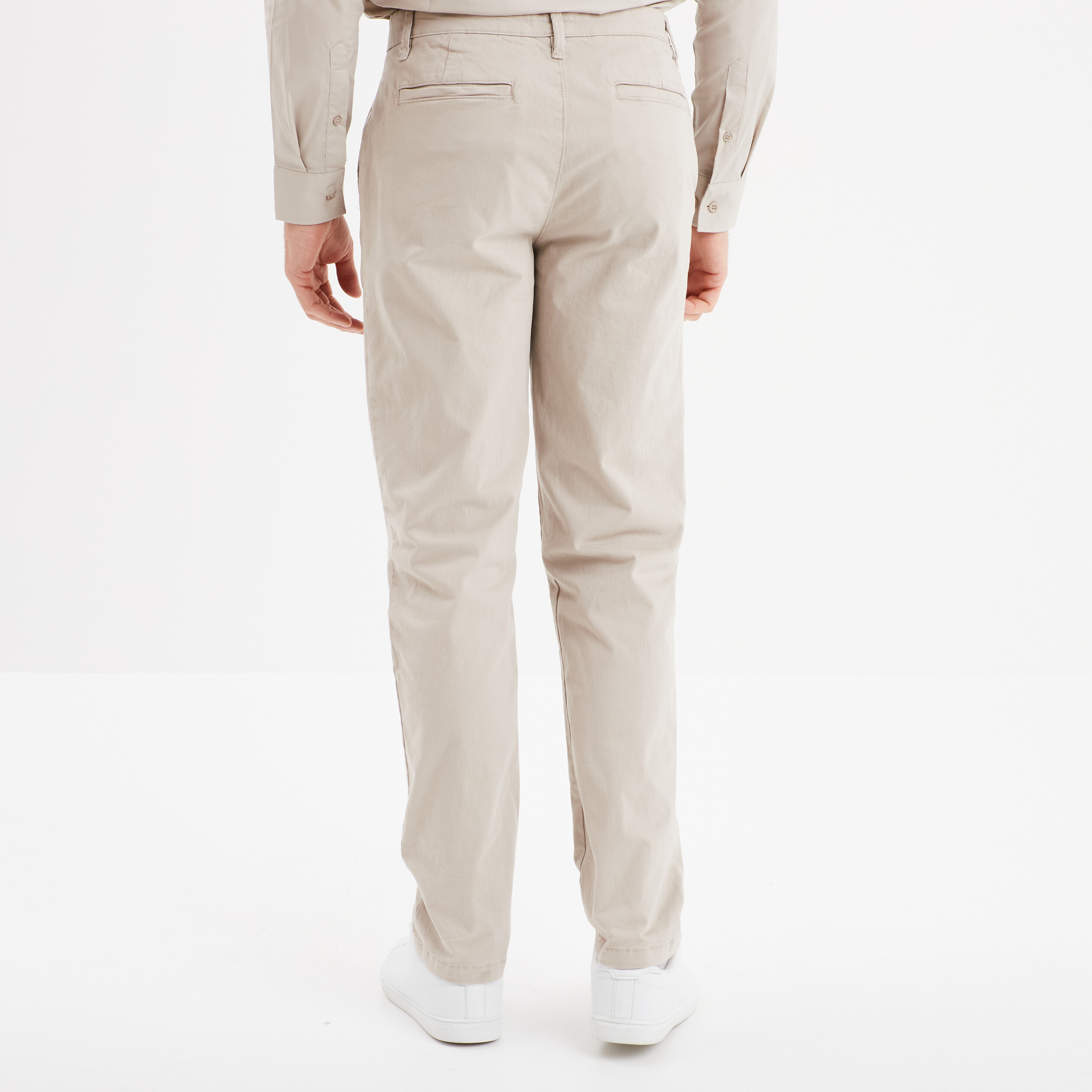 Pantalon chino droit stretch sable homme