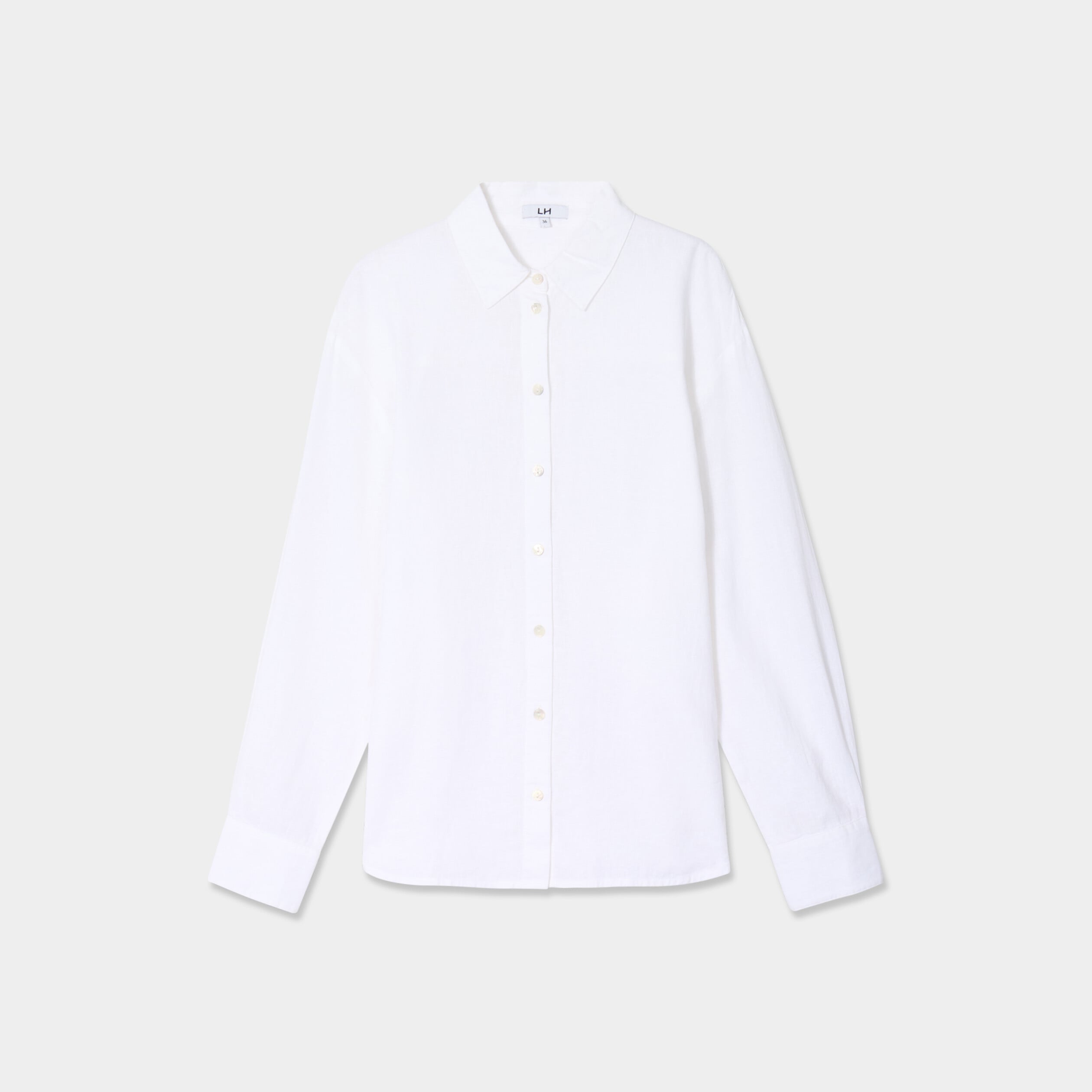 Chemise oversize lin m&eacute;lang&eacute; blanc femme