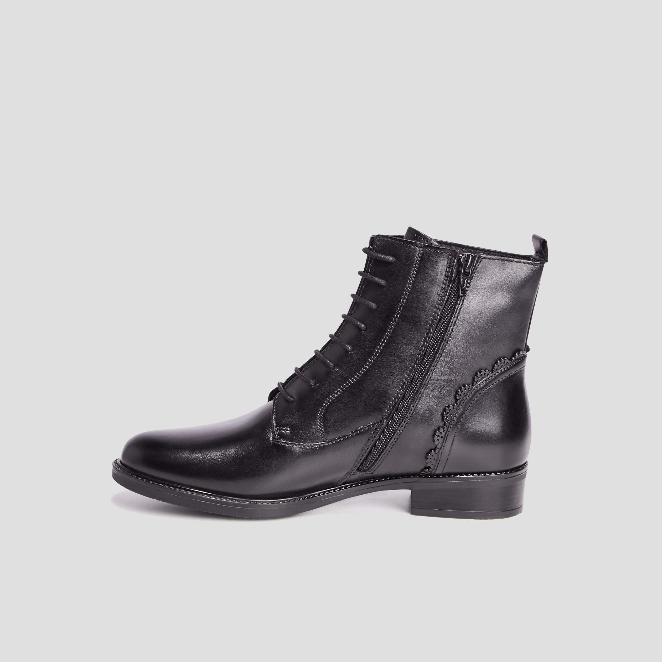 bottines en cuir zippees noir femme Bottines en cuir zippées noir femme