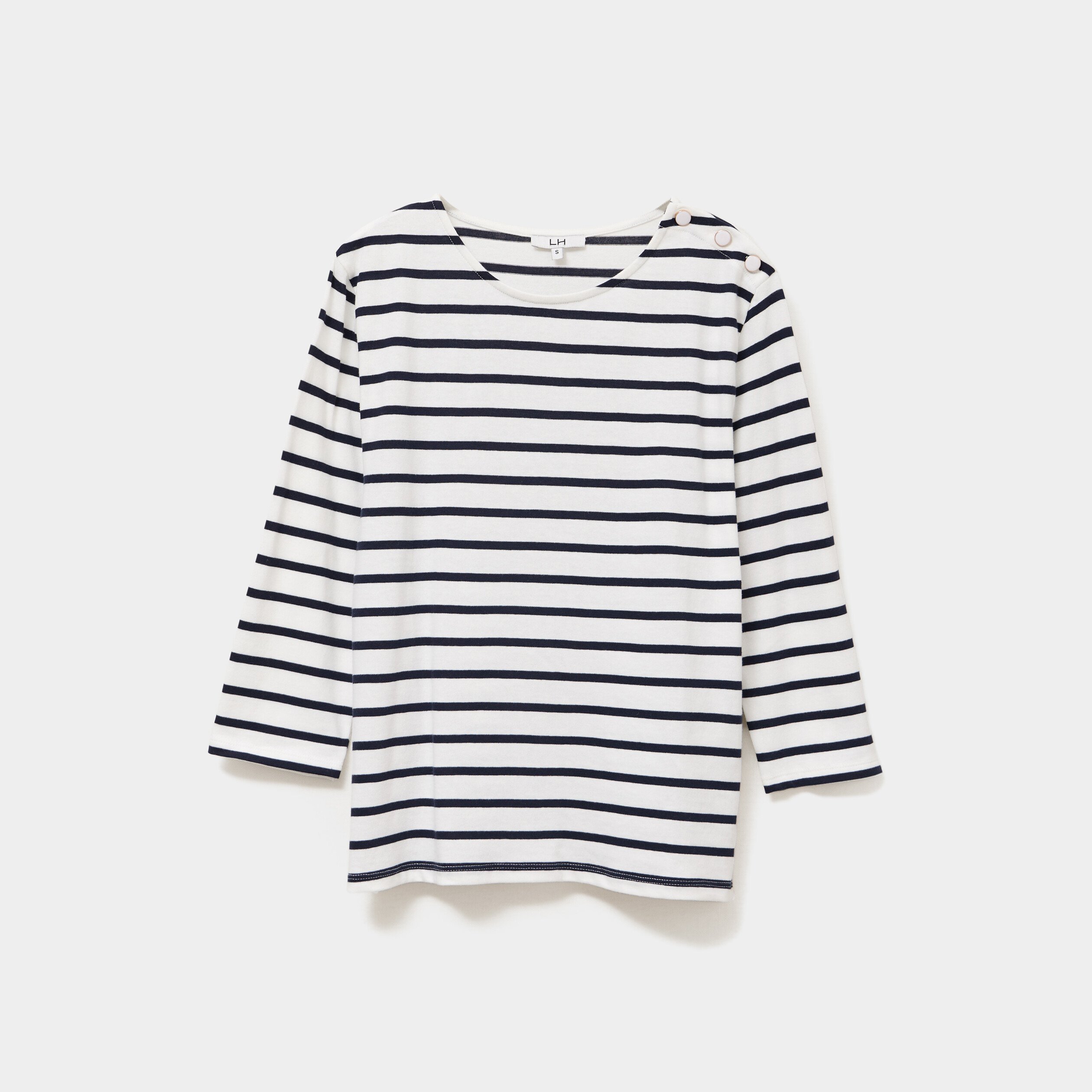 t shirt manches 34 avec boutons coton ecru femme T-shirt manches 3/4 avec boutons coton ecru femme