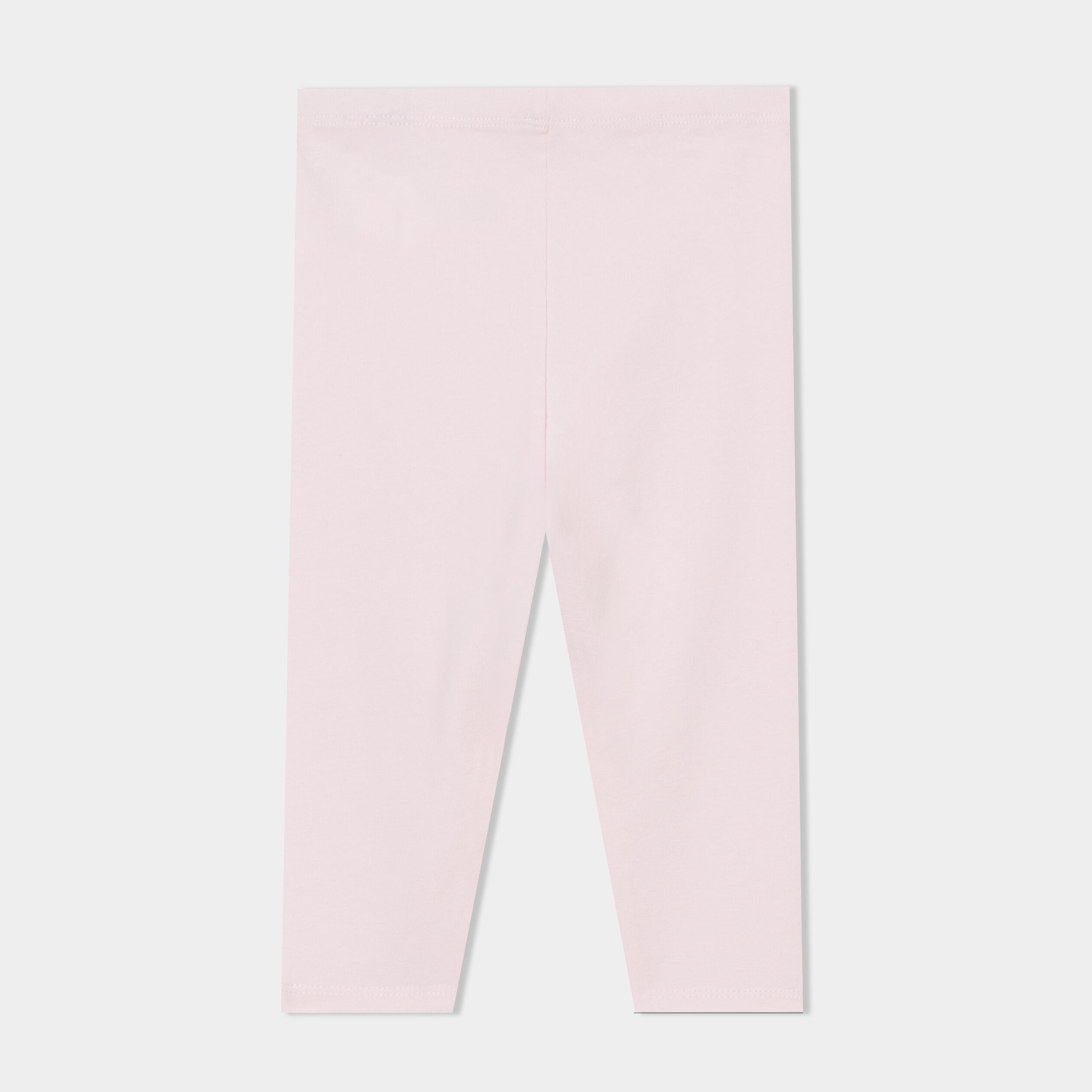 legging uni en coton rose clair bebef Legging uni en coton rose clair bébé fille