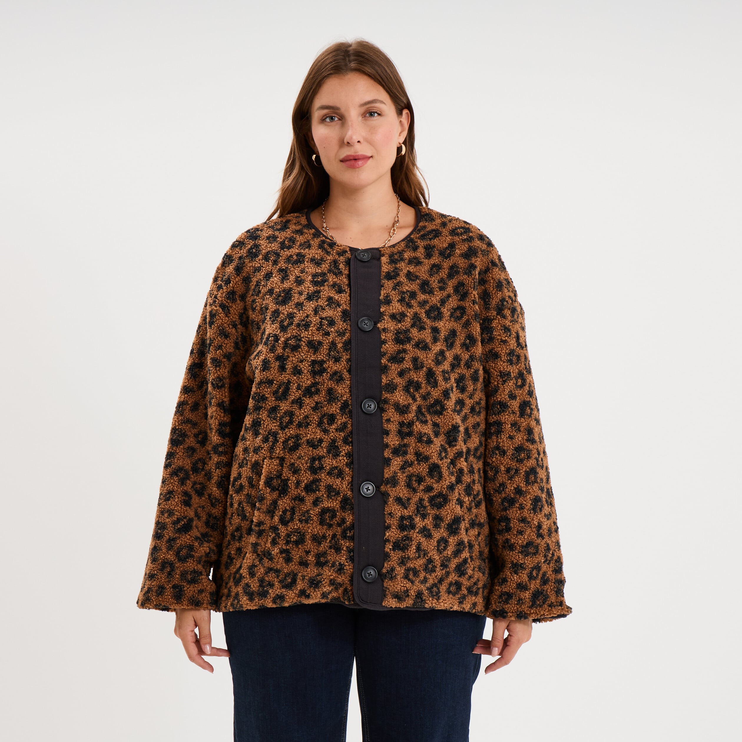 Veste r&eacute;versible matelass&eacute;e d&eacute;perlante noir femme grande taille