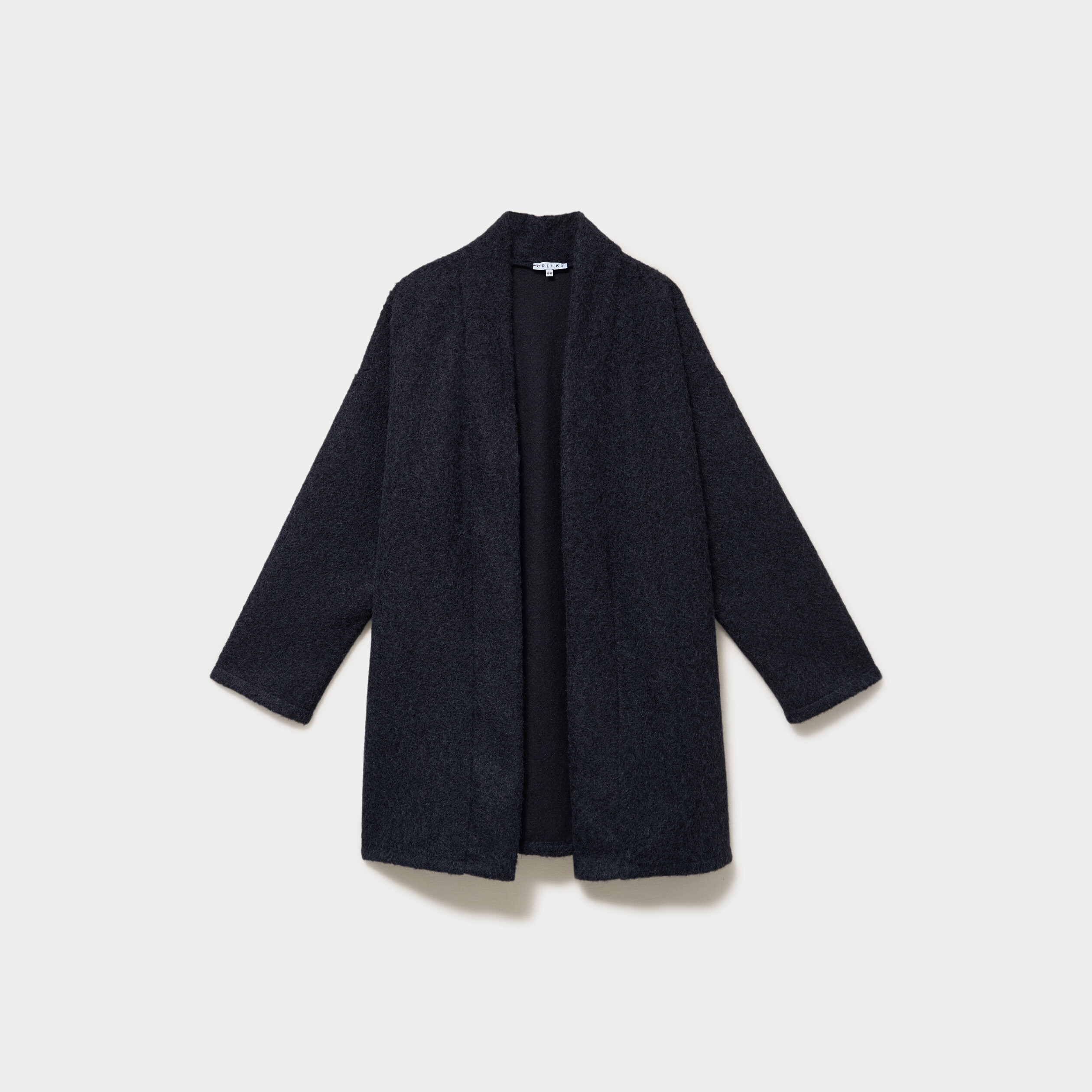 Veste mi-longue effet bouclette bleu marine femme grande taille