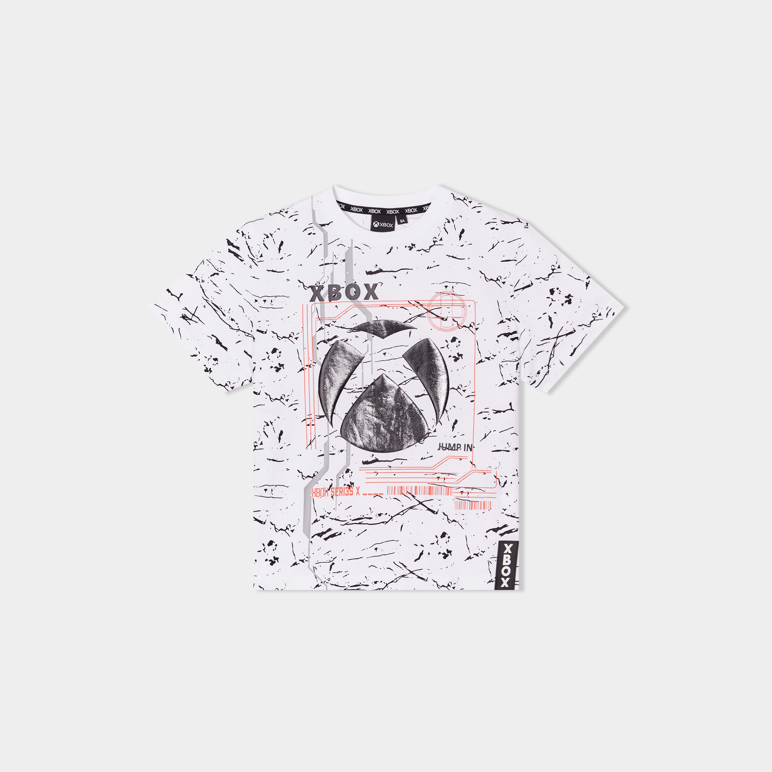 t shirt col rond manches courtes xbox blanc garcon T-shirt col rond manches courtes Xbox blanc garçon