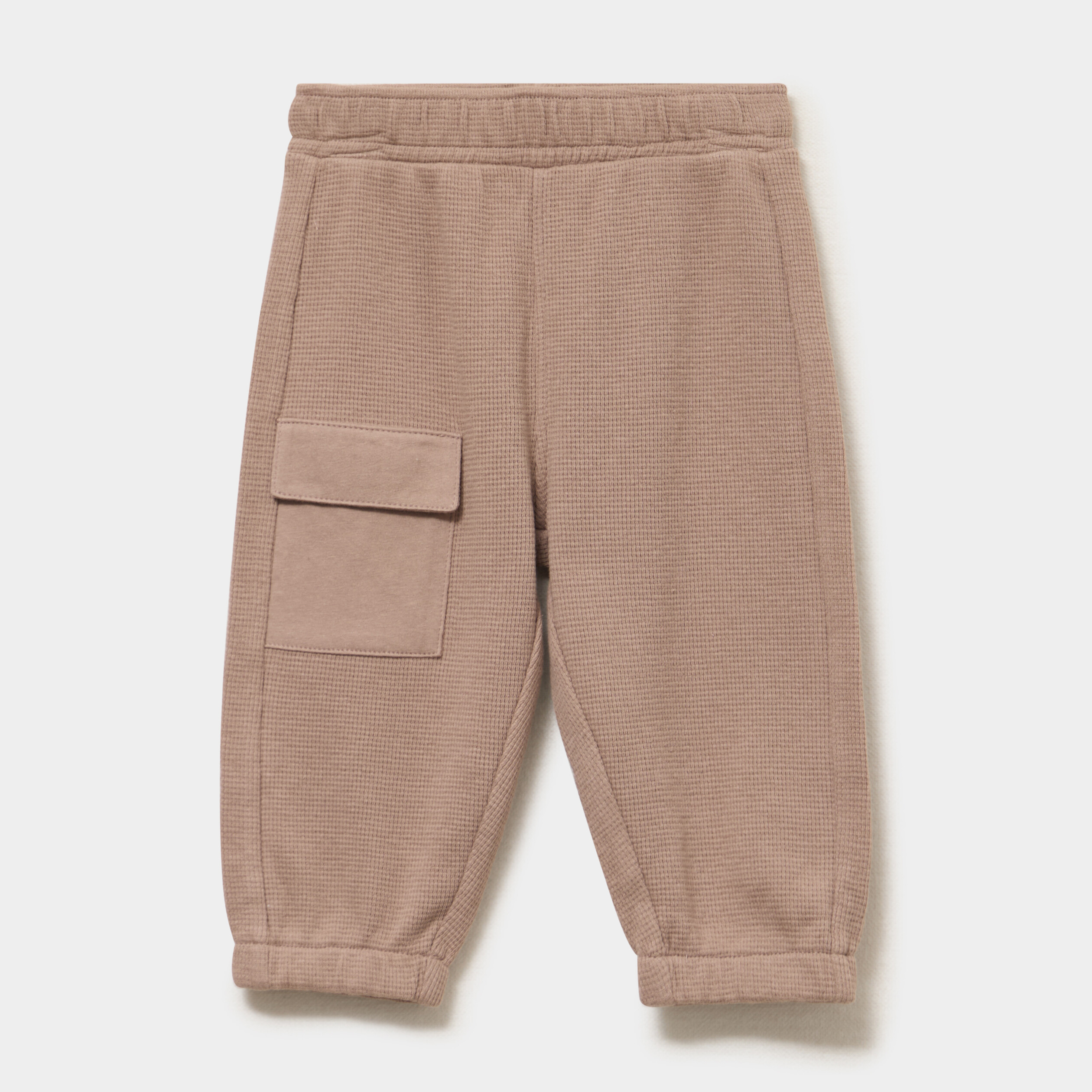 Pantalon droit bas resserr&eacute; coton taupe b&eacute;b&eacute; gar&ccedil;on